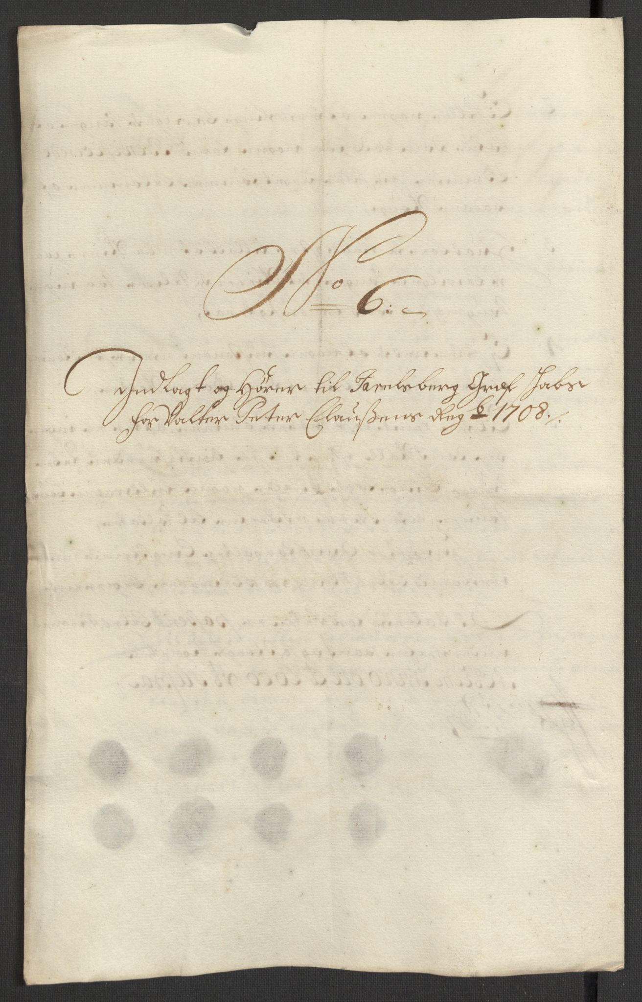 Rentekammeret inntil 1814, Reviderte regnskaper, Fogderegnskap, RA/EA-4092/R32/L1873: Fogderegnskap Jarlsberg grevskap, 1708, p. 132