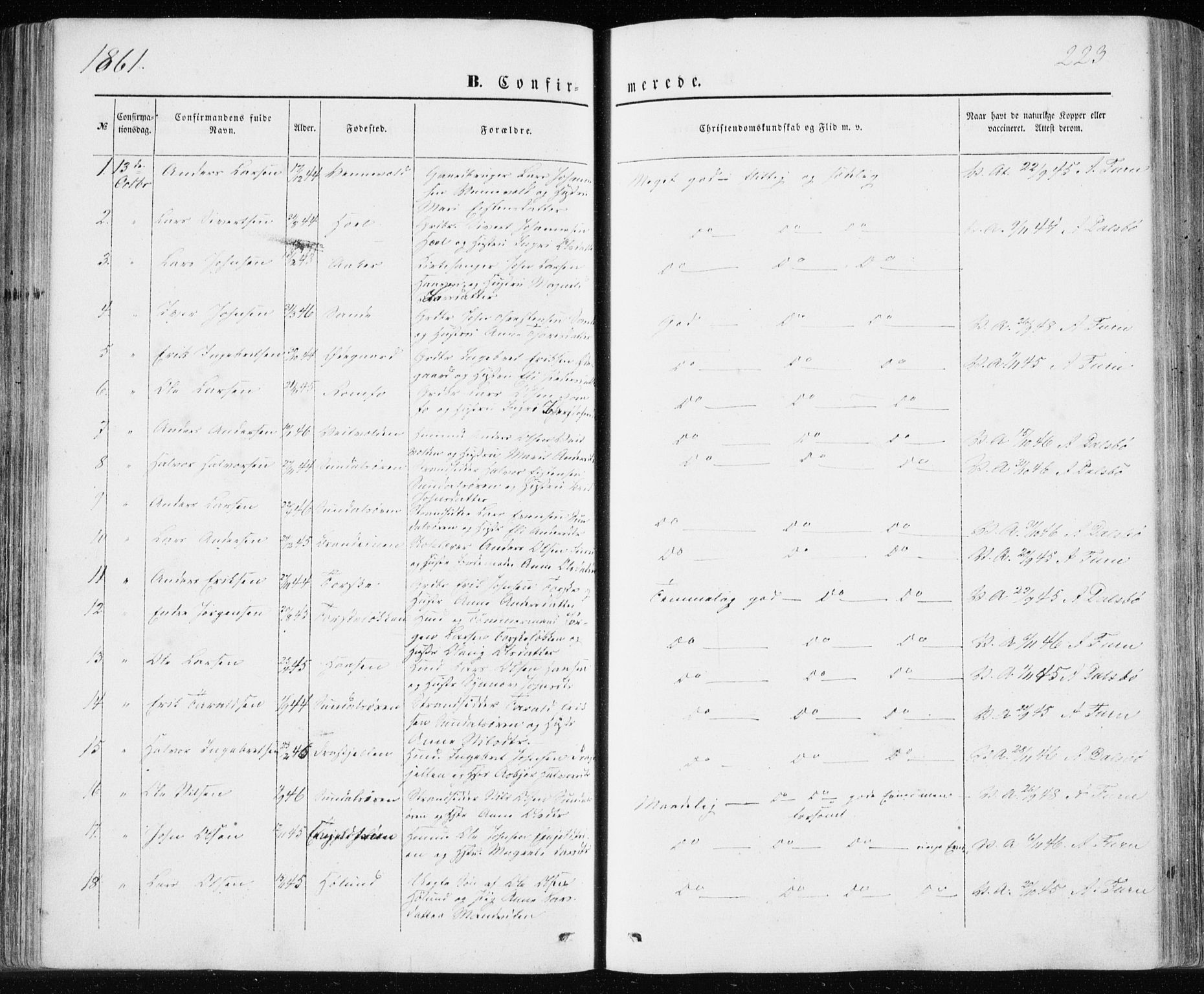 Ministerialprotokoller, klokkerbøker og fødselsregistre - Møre og Romsdal, SAT/A-1454/590/L1013: Parish register (official) no. 590A05, 1847-1877, p. 223