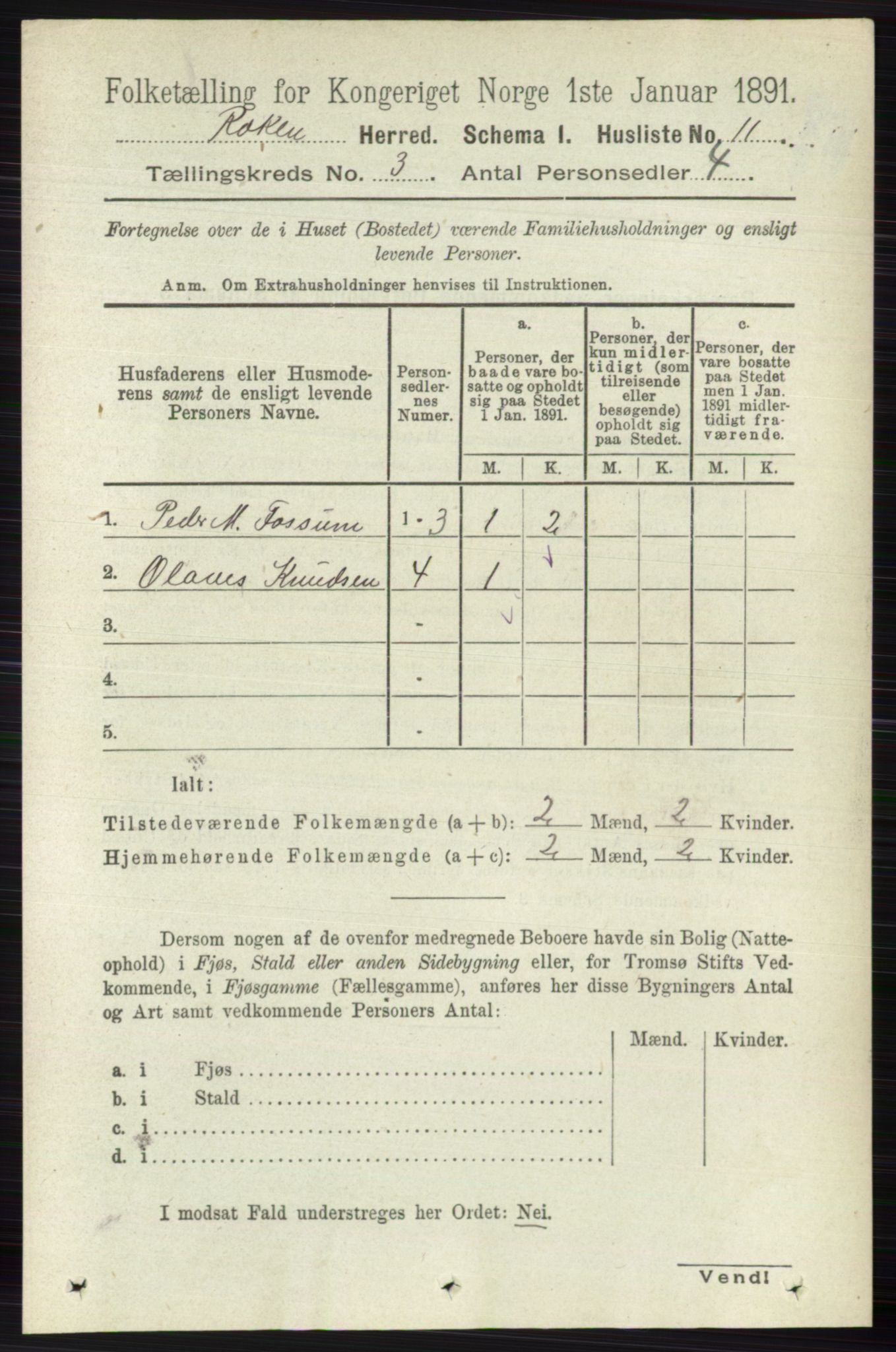 RA, 1891 census for 0627 Røyken, 1891, p. 1119