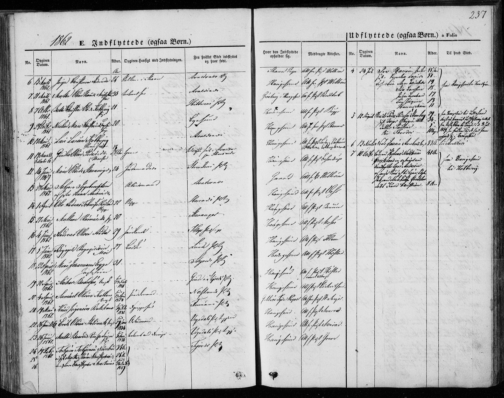 Torvastad sokneprestkontor, AV/SAST-A -101857/H/Ha/Haa/L0011: Parish register (official) no. A 11, 1857-1866, p. 237