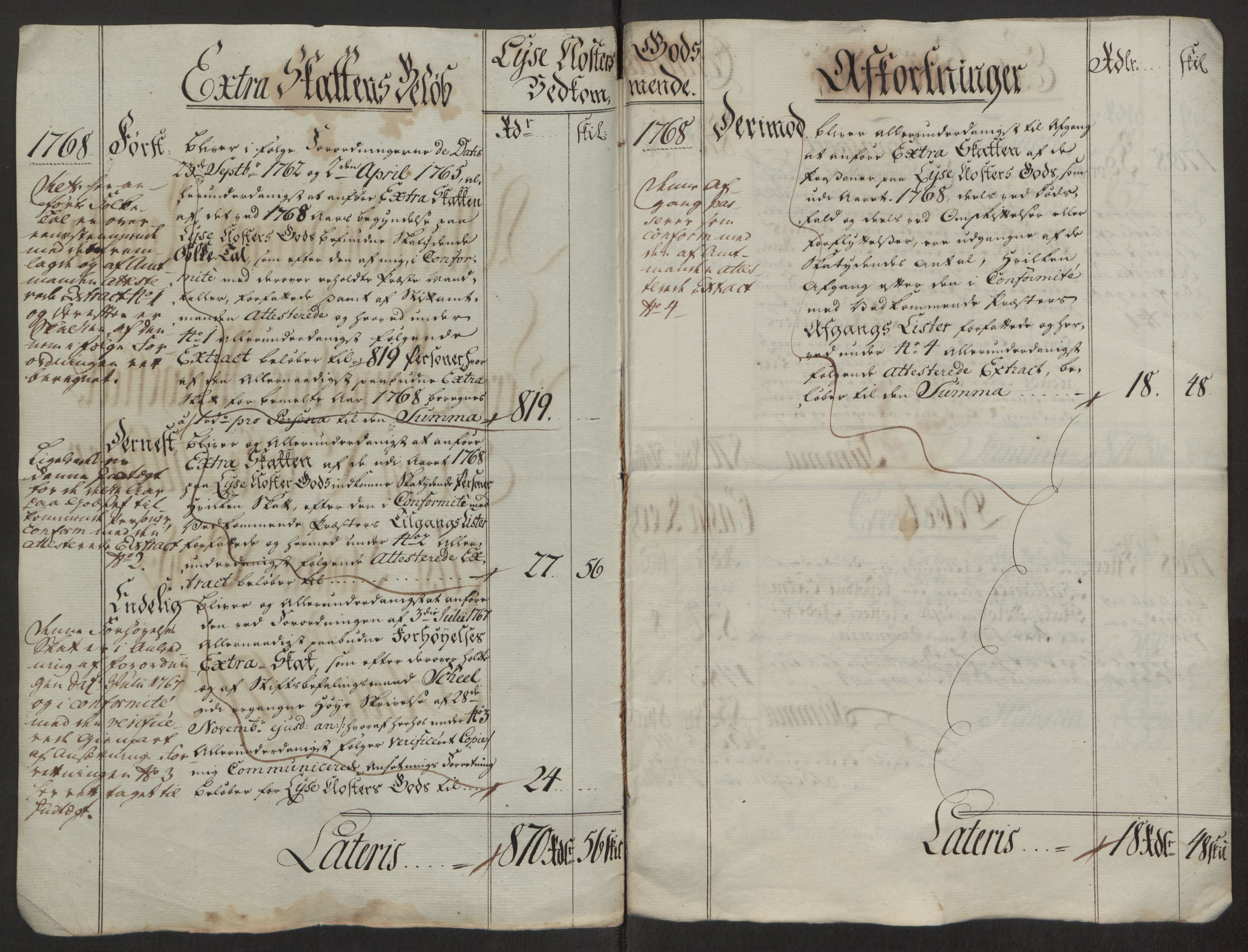 Rentekammeret inntil 1814, Reviderte regnskaper, Fogderegnskap, RA/EA-4092/R50/L3180: Ekstraskatten Lyse kloster, 1762-1783, p. 187