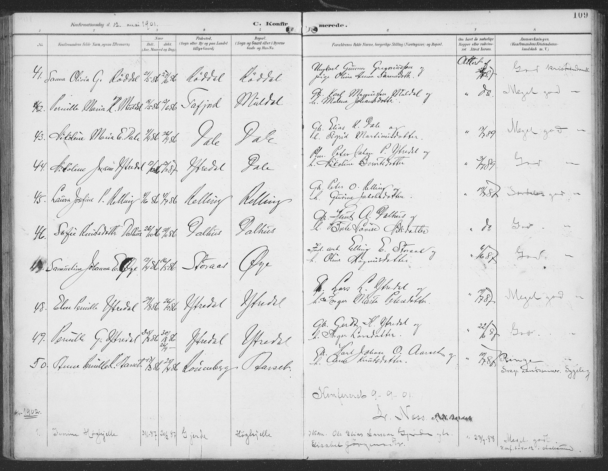 Ministerialprotokoller, klokkerbøker og fødselsregistre - Møre og Romsdal, SAT/A-1454/519/L0256: Parish register (official) no. 519A15, 1895-1912, p. 109