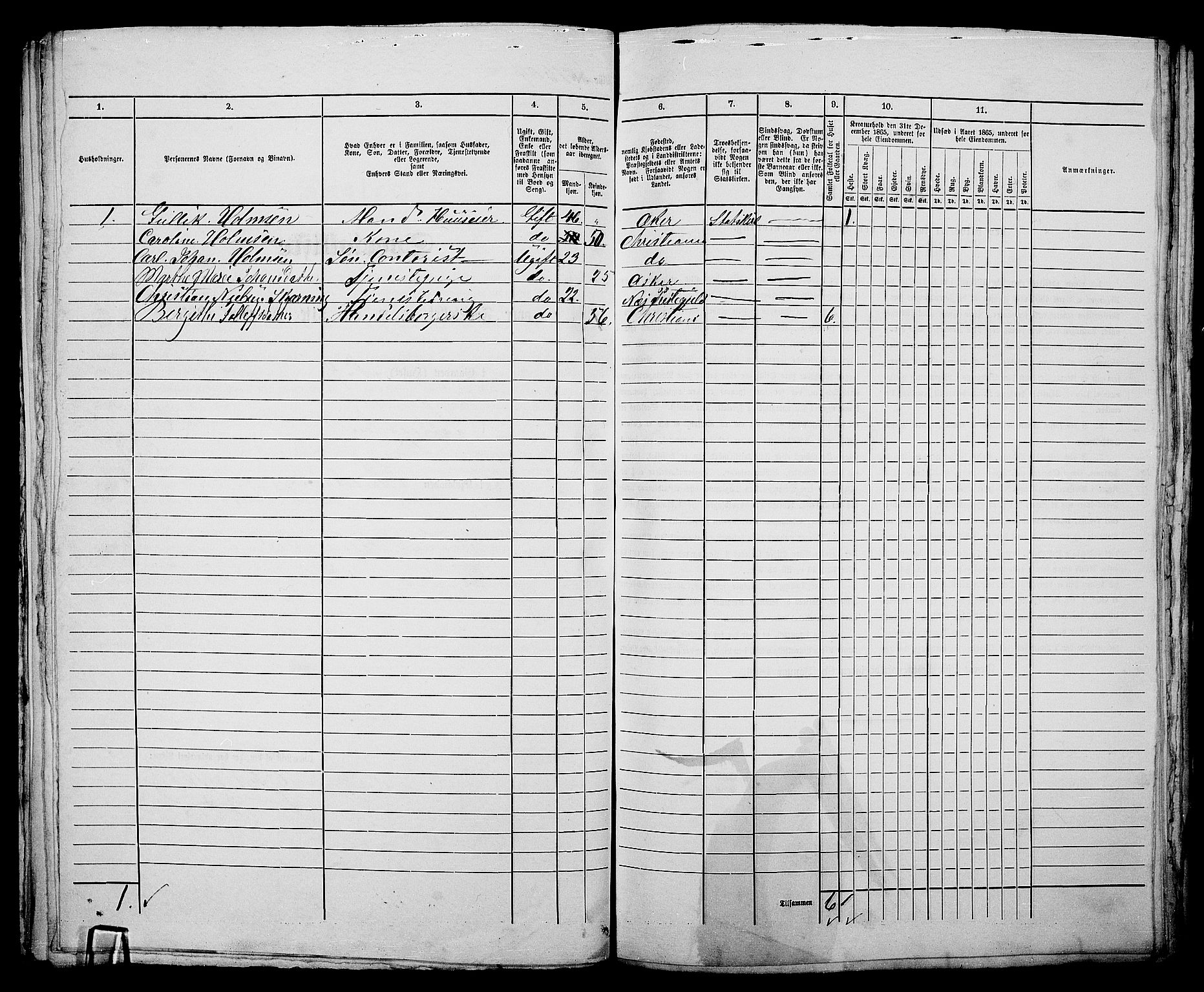 RA, 1865 census for Kristiania, 1865, p. 3413