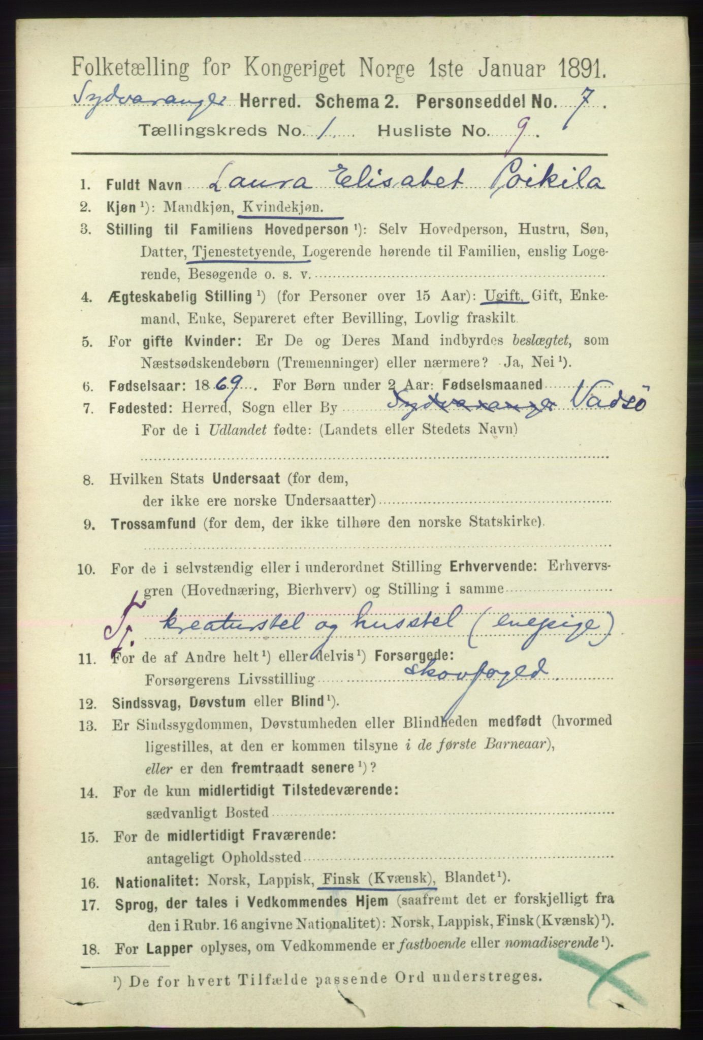 RA, 1891 census for 2030 Sør-Varanger, 1891, p. 130