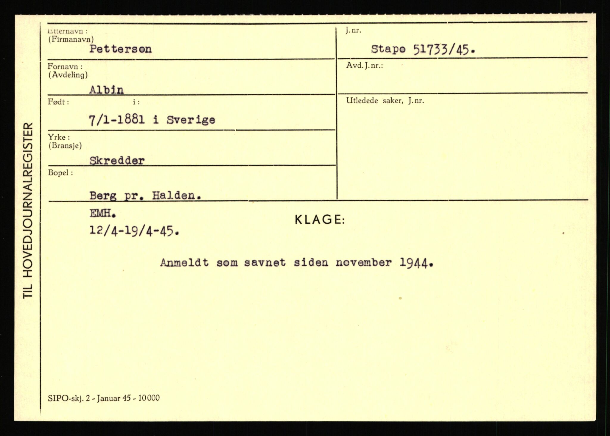 Statspolitiet - Hovedkontoret / Osloavdelingen, AV/RA-S-1329/C/Ca/L0012: Oanæs - Quistgaard	, 1943-1945, p. 3946