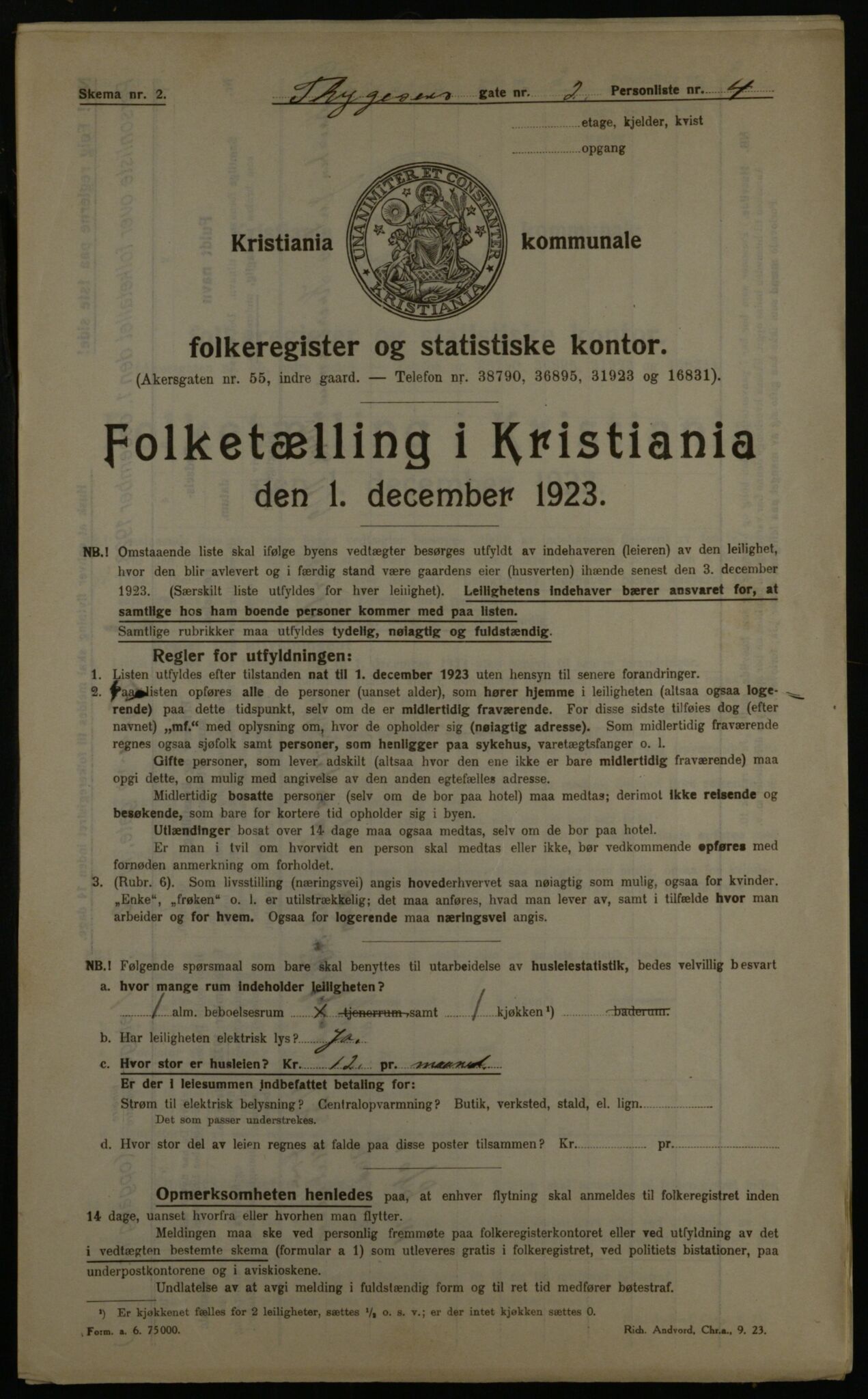 OBA, Municipal Census 1923 for Kristiania, 1923, p. 123208