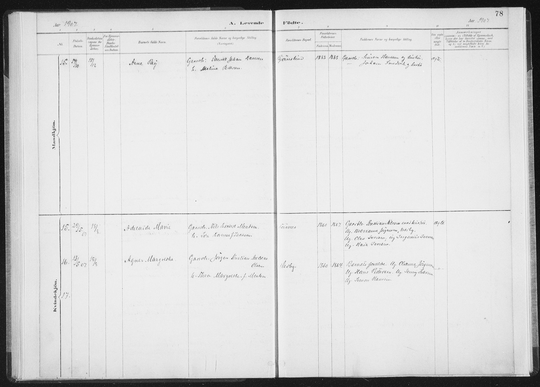 Ministerialprotokoller, klokkerbøker og fødselsregistre - Nordland, SAT/A-1459/898/L1422: Parish register (official) no. 898A02, 1887-1908, p. 78