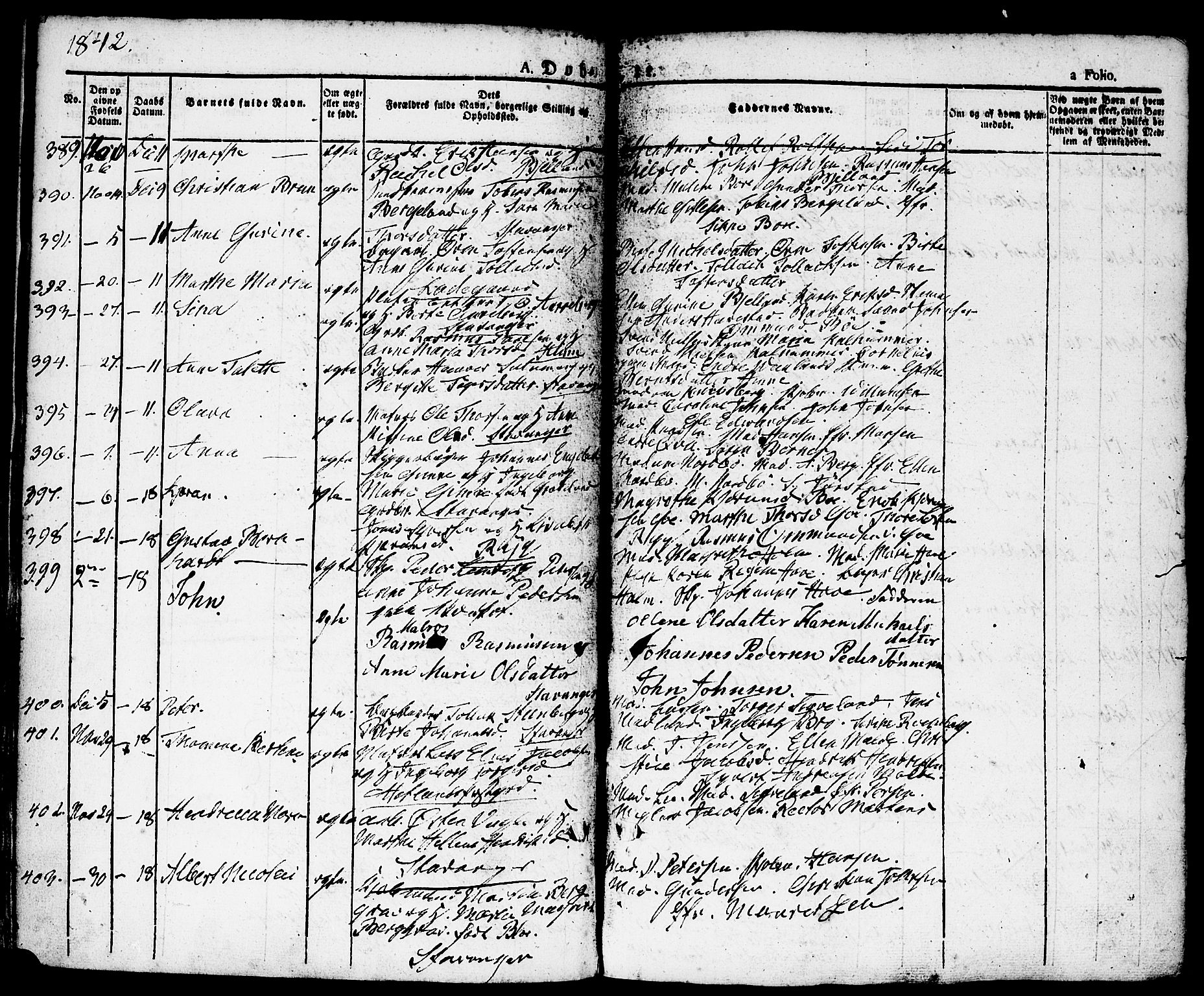 Domkirken sokneprestkontor, AV/SAST-A-101812/001/30/30BA/L0011: Parish register (official) no. A 11, 1832-1856