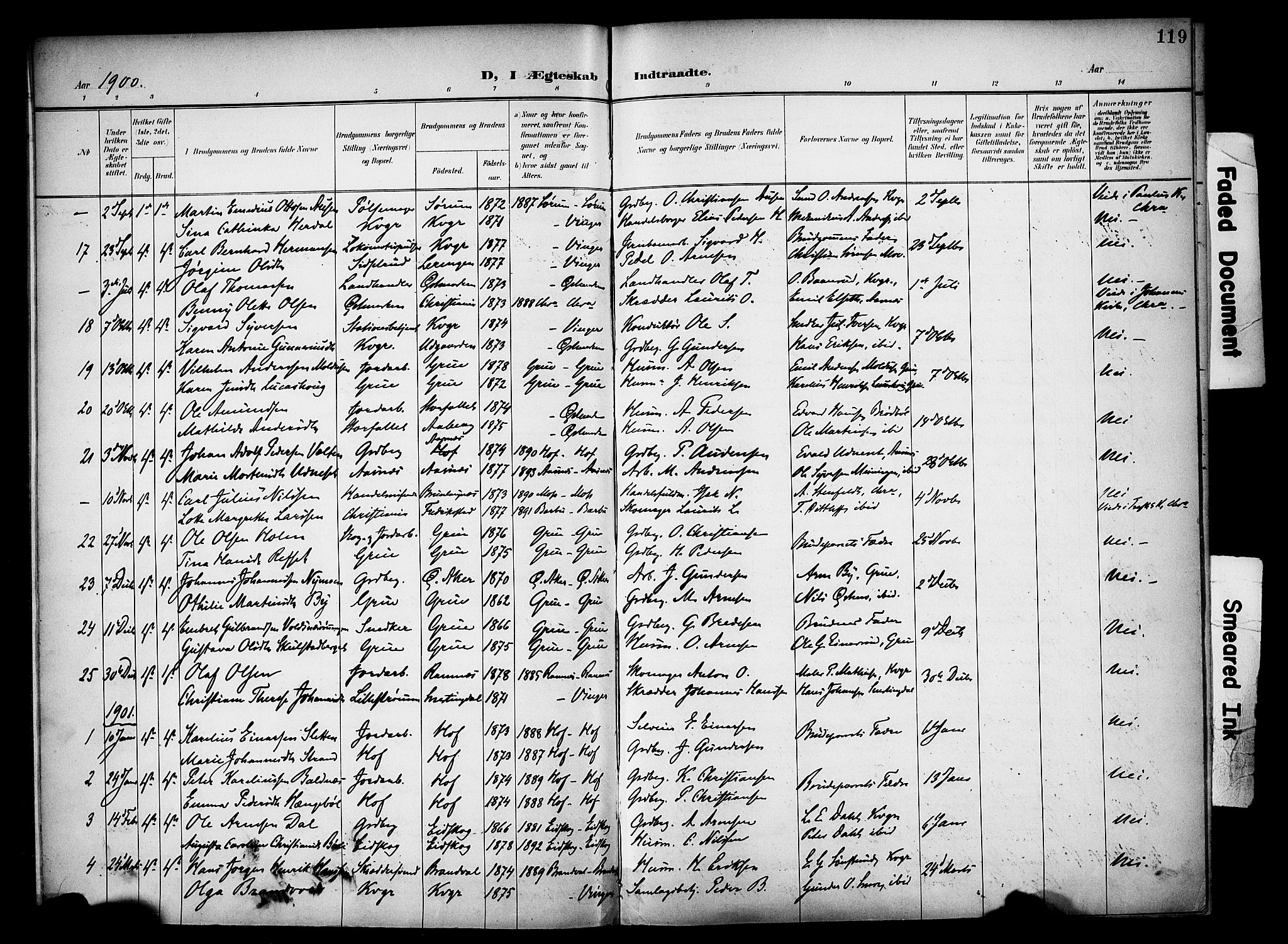 Vinger prestekontor, AV/SAH-PREST-024/H/Ha/Haa/L0016: Parish register (official) no. 16, 1898-1920, p. 119