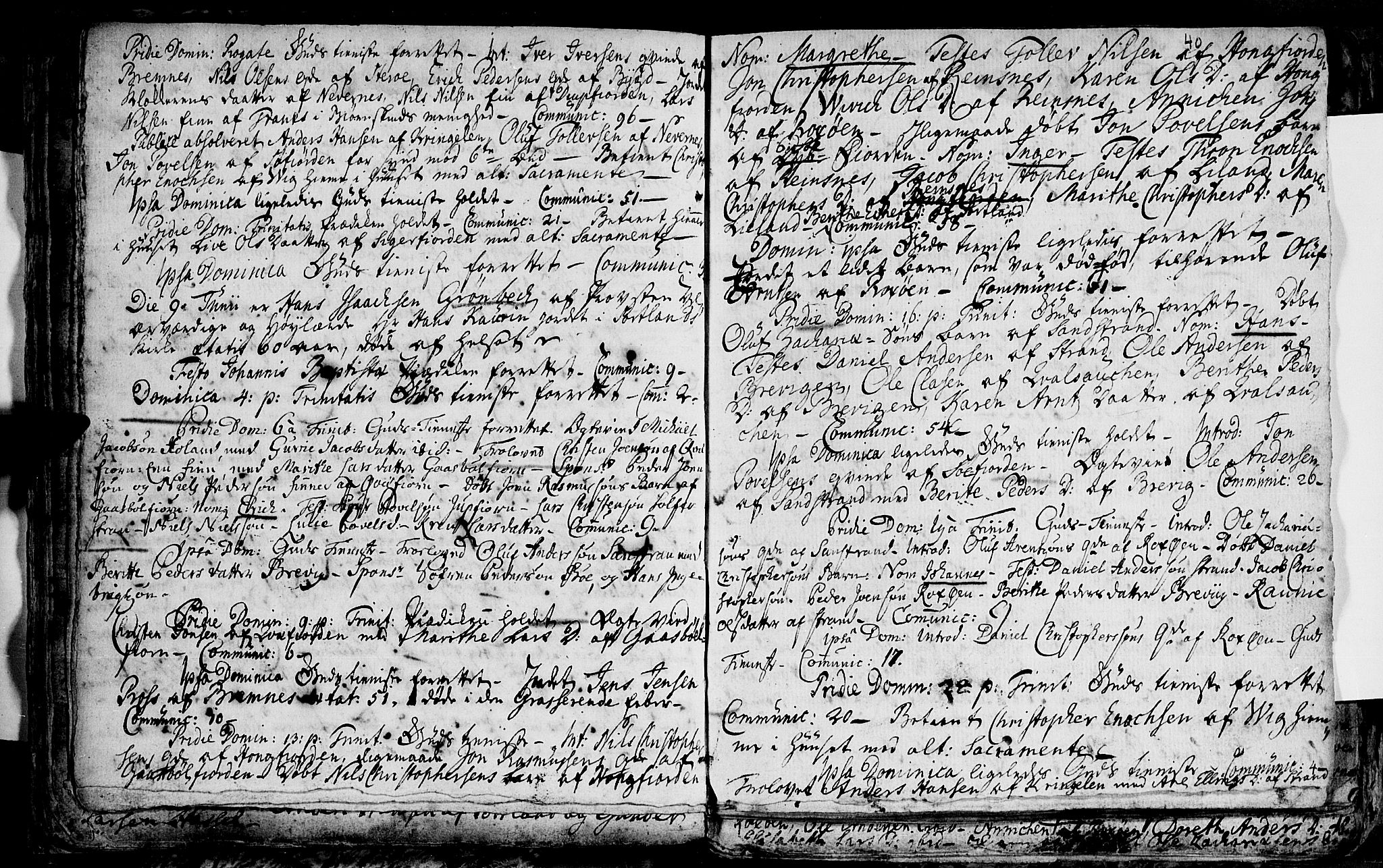 Ministerialprotokoller, klokkerbøker og fødselsregistre - Nordland, SAT/A-1459/895/L1366: Parish register (official) no. 895A01, 1730-1794, p. 40