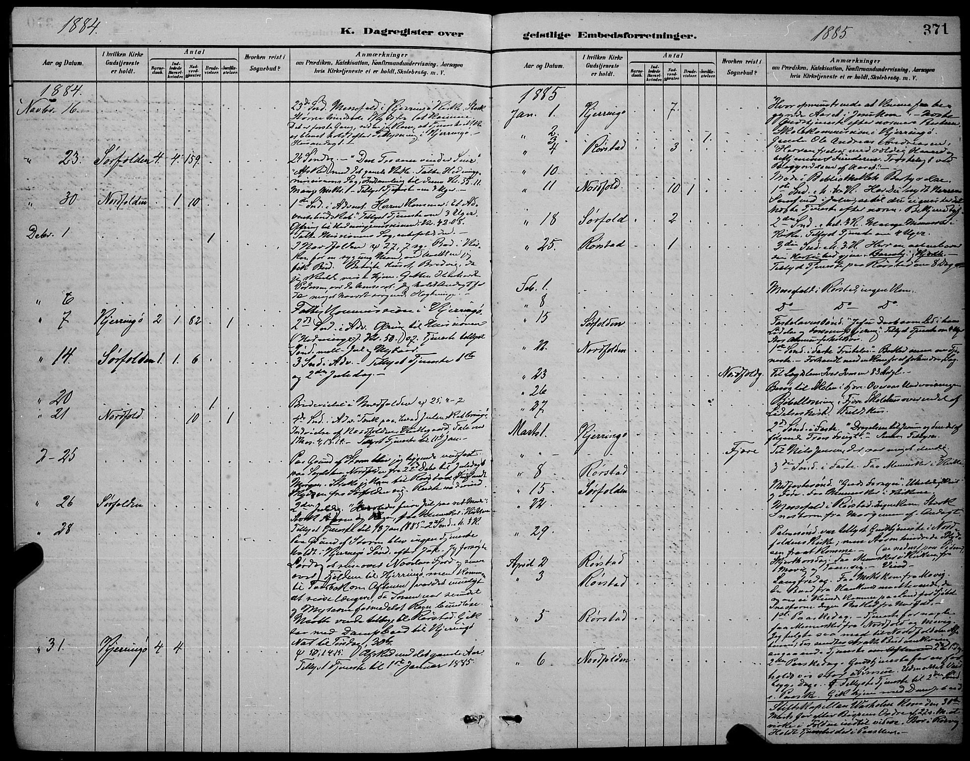 Ministerialprotokoller, klokkerbøker og fødselsregistre - Nordland, AV/SAT-A-1459/853/L0772: Parish register (official) no. 853A11, 1881-1900, p. 371