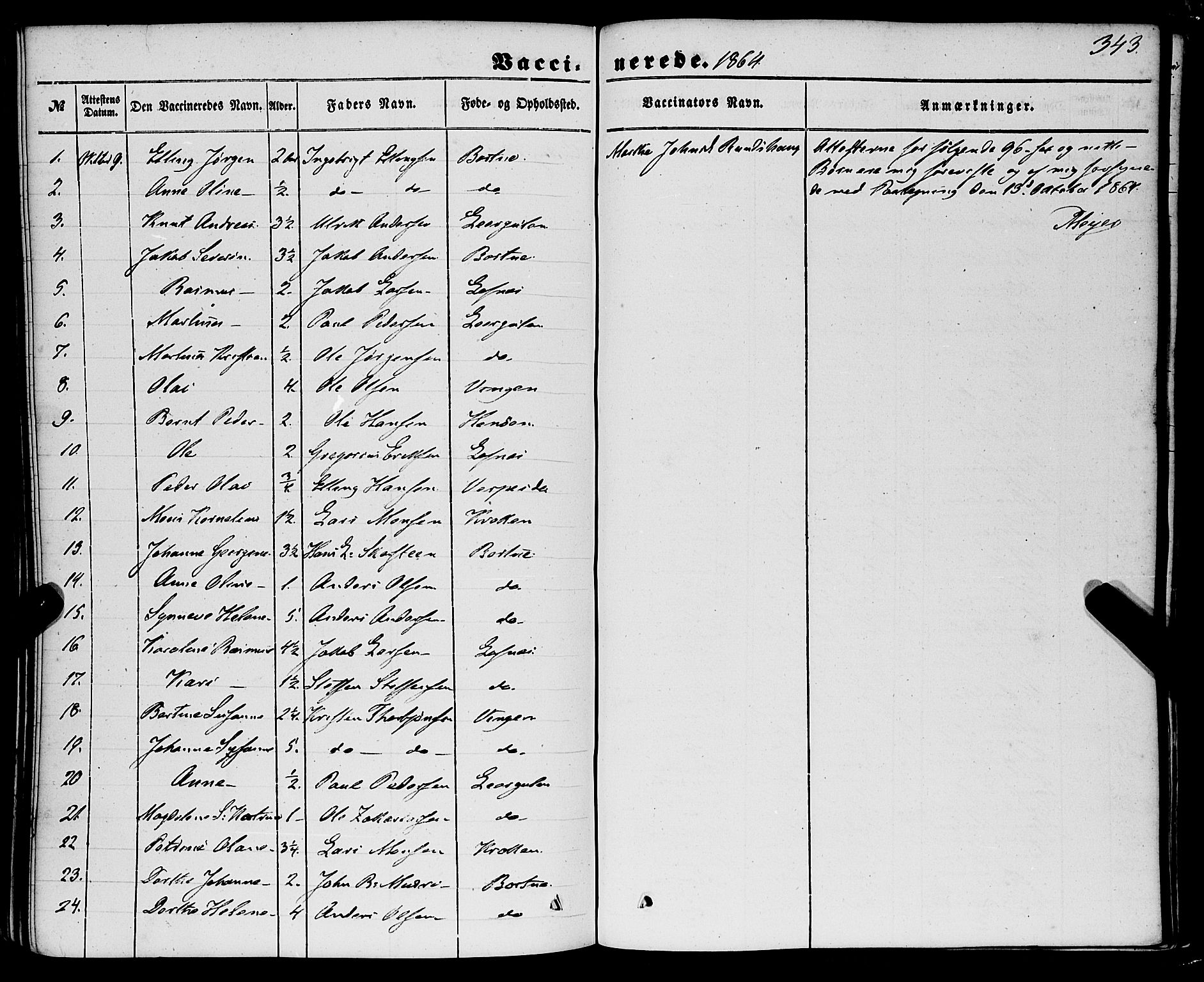 Davik sokneprestembete, AV/SAB-A-79701/H/Haa/Haaa/L0005: Parish register (official) no. A 5, 1850-1866, p. 343