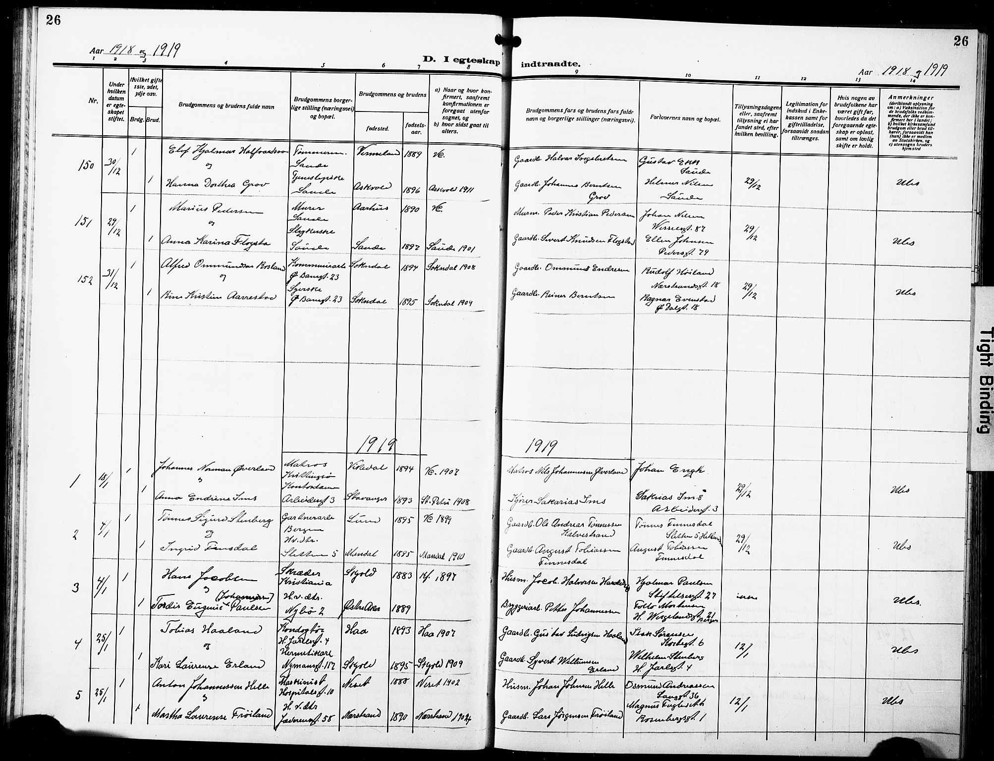 St. Johannes sokneprestkontor, SAST/A-101814/001/30/30BB/L0007: Parish register (copy) no. B 7, 1917-1932, p. 26
