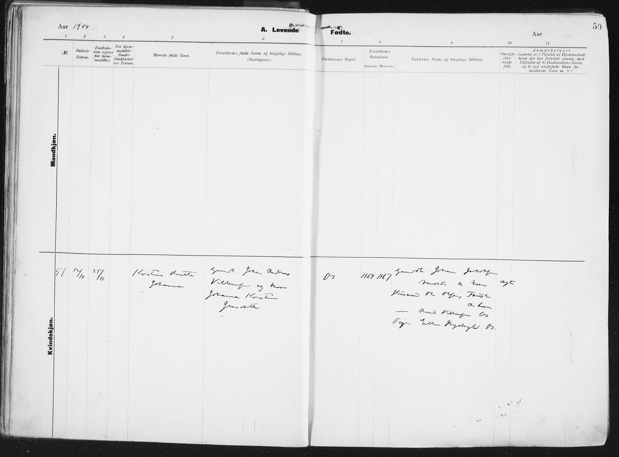 Ministerialprotokoller, klokkerbøker og fødselsregistre - Nordland, AV/SAT-A-1459/849/L0696: Parish register (official) no. 849A08, 1898-1910, p. 50