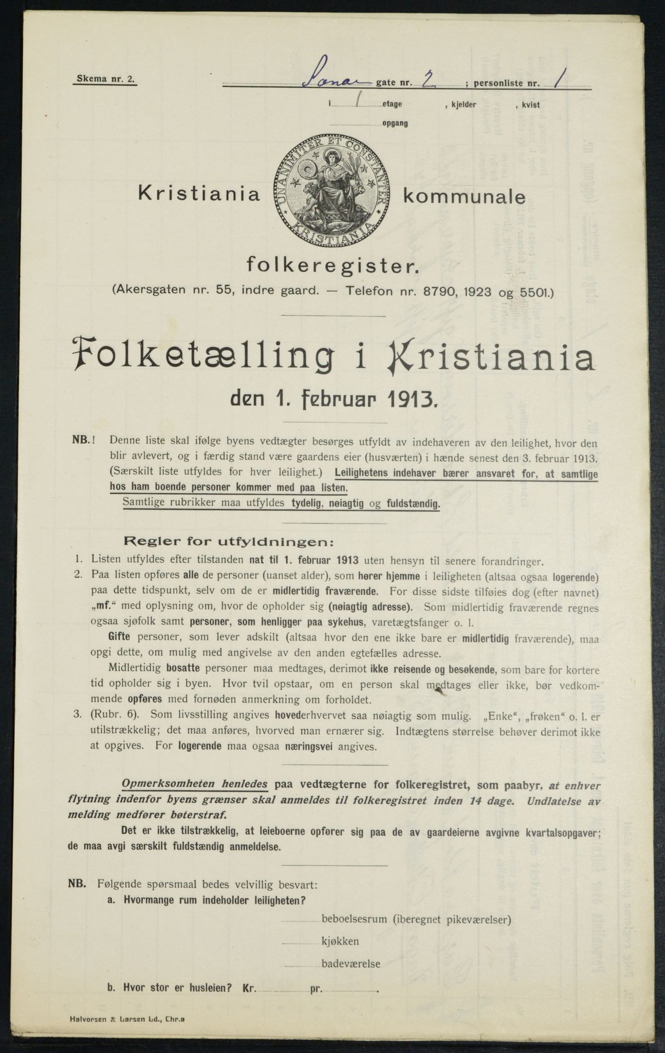 OBA, Municipal Census 1913 for Kristiania, 1913, p. 106381