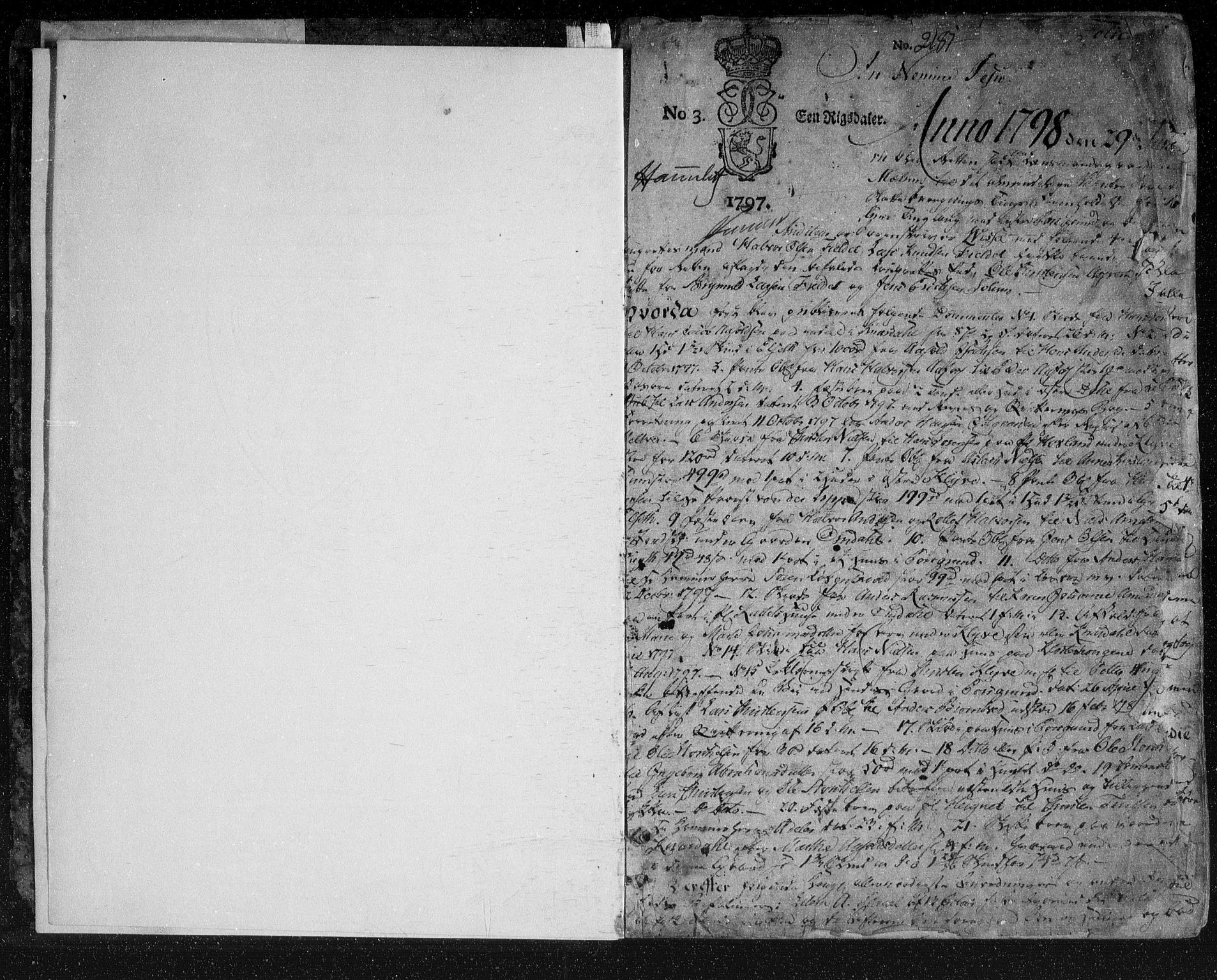 Nedre Telemark sorenskriveri, AV/SAKO-A-135/F/Fa/L0032: Tingbok, 1798-1802, p. 1