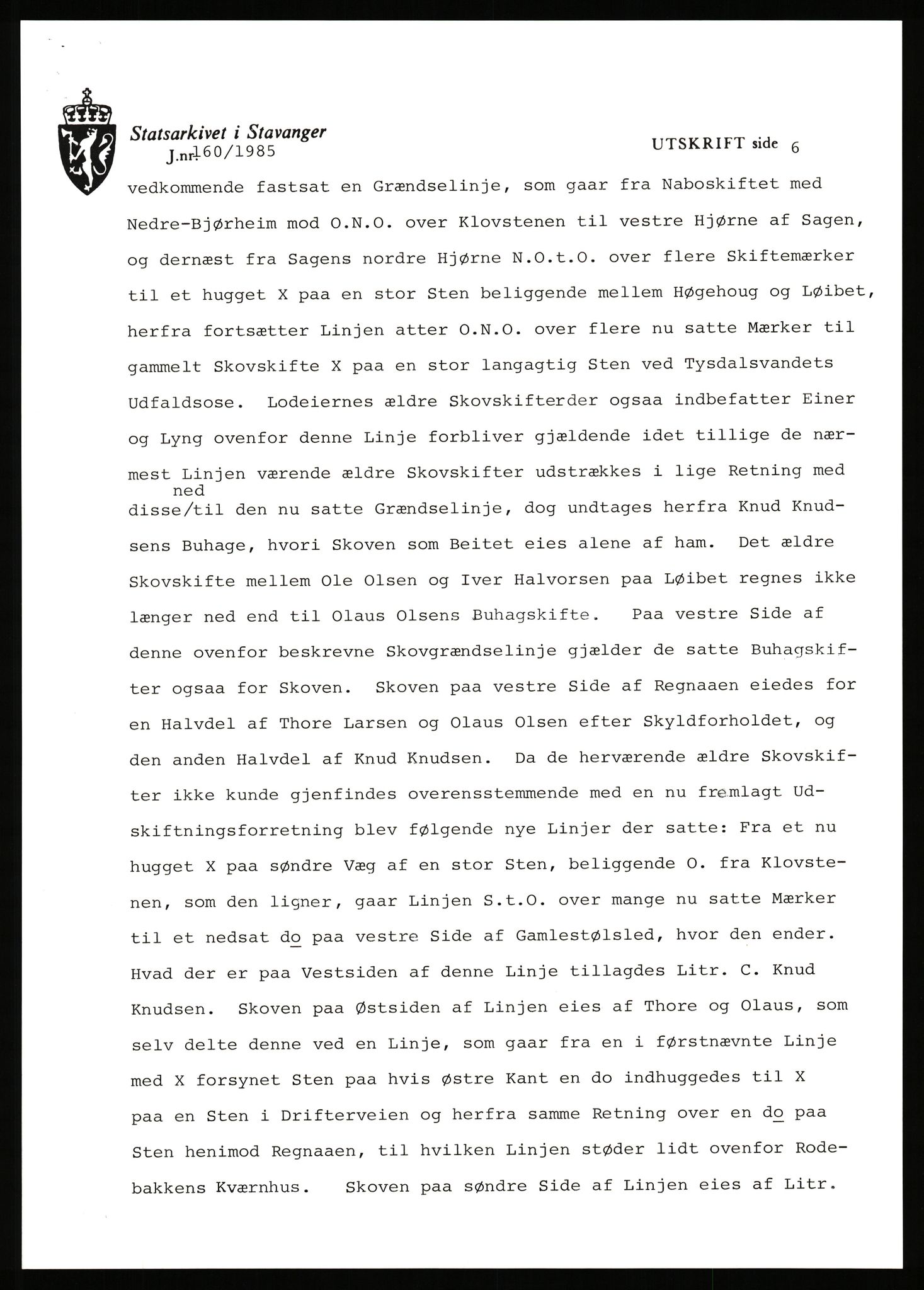 Statsarkivet i Stavanger, AV/SAST-A-101971/03/Y/Yj/L0099: Avskrifter sortert etter gårdsnavn: Østerhus - Åkre, 1750-1930, p. 45