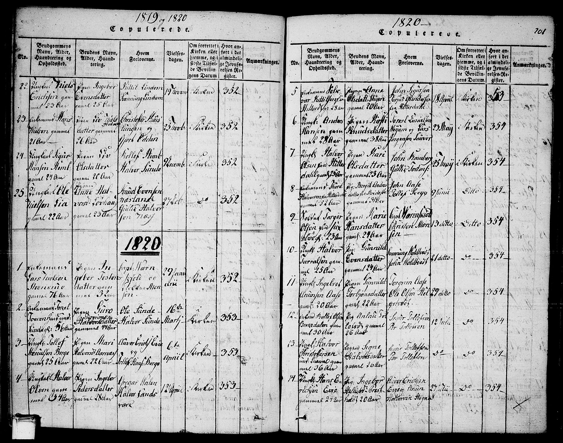 Sauherad kirkebøker, SAKO/A-298/F/Fa/L0005: Parish register (official) no. I 5, 1815-1829, p. 201