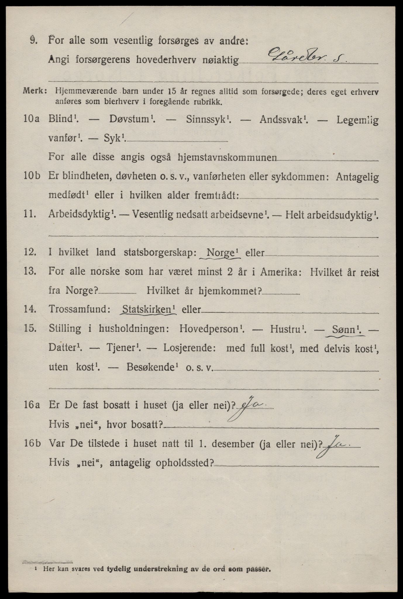 SAKO, 1920 census for Nissedal, 1920, p. 2288