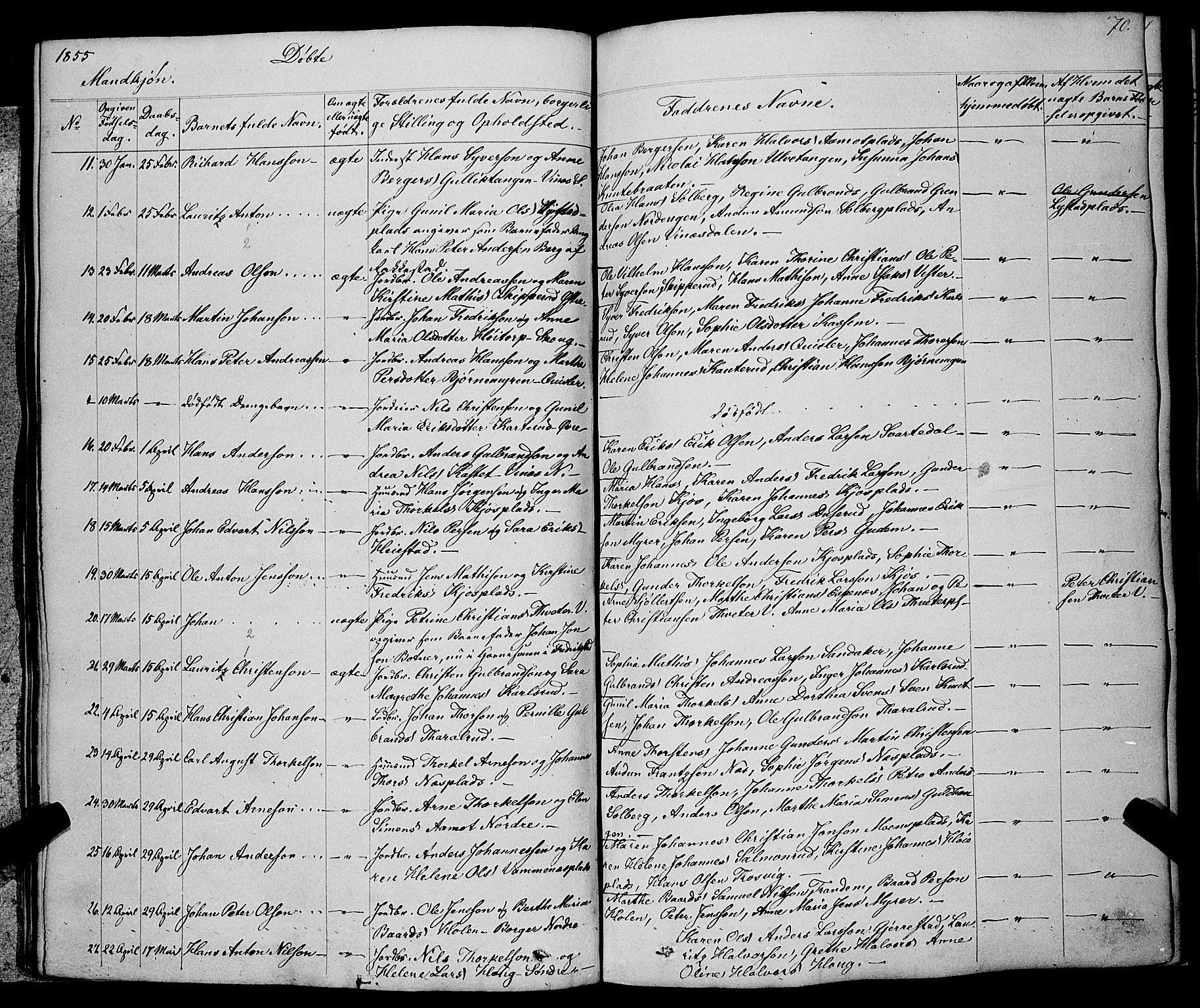 Skiptvet prestekontor Kirkebøker, AV/SAO-A-20009/F/Fa/L0006: Parish register (official) no. 6, 1839-1860, p. 70