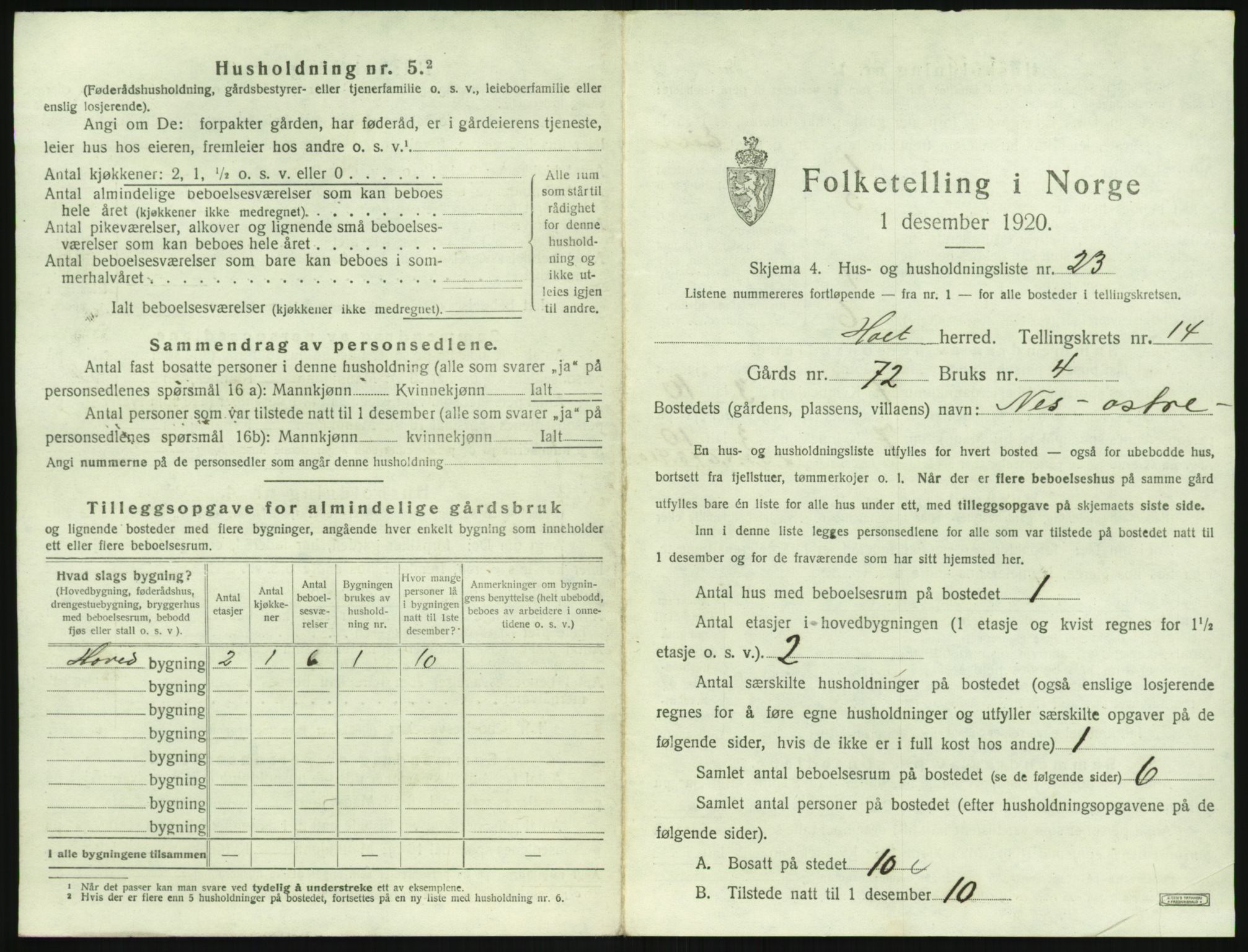 SAK, 1920 census for Holt, 1920, p. 1468