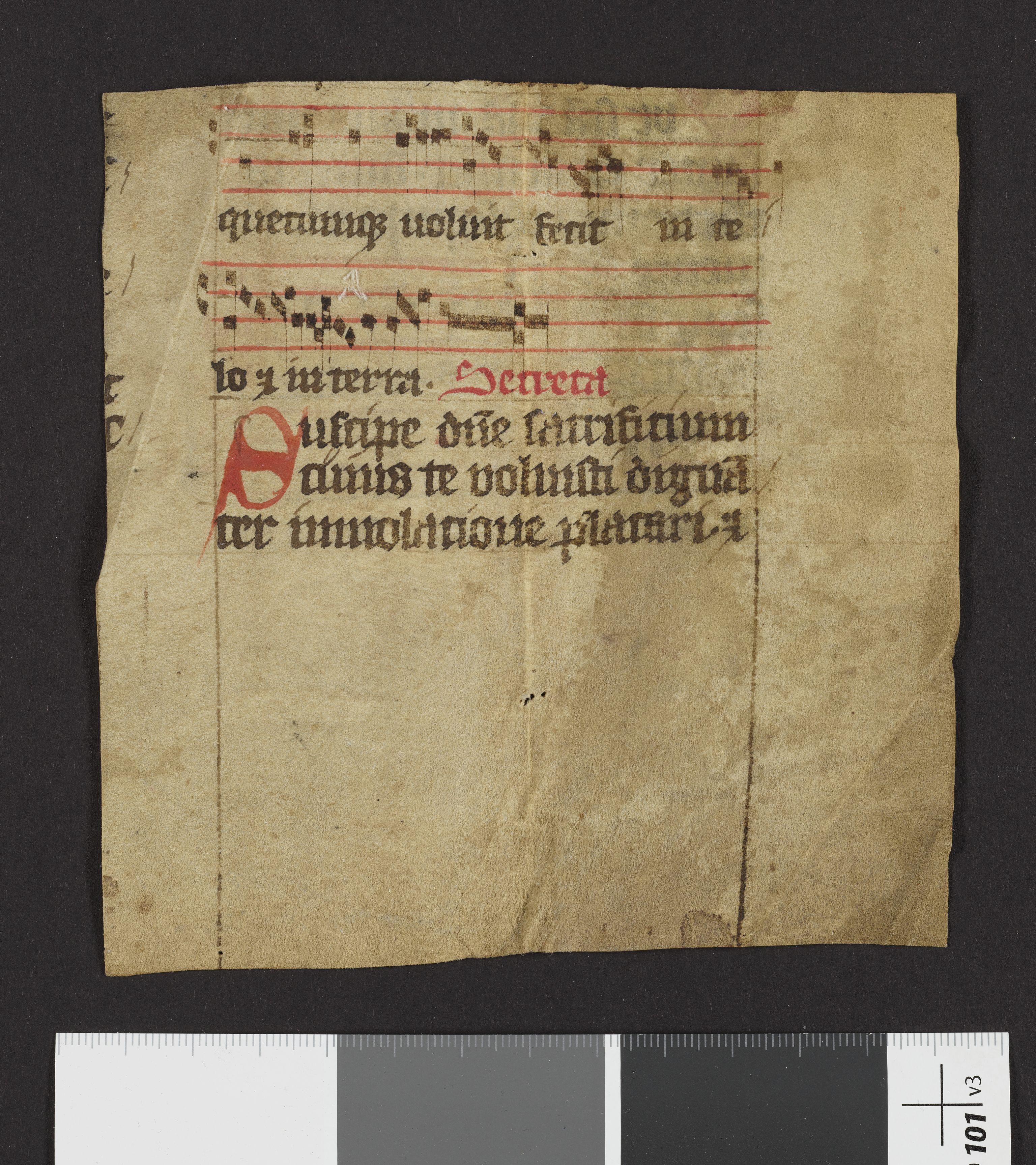 Riksarkivets diplomsamling, RA/EA-5965/F27/F27A/F27Aa/L0041: Latinske fragmenter, fragmentnummer 3508-3599., 1100-1536, p. 4