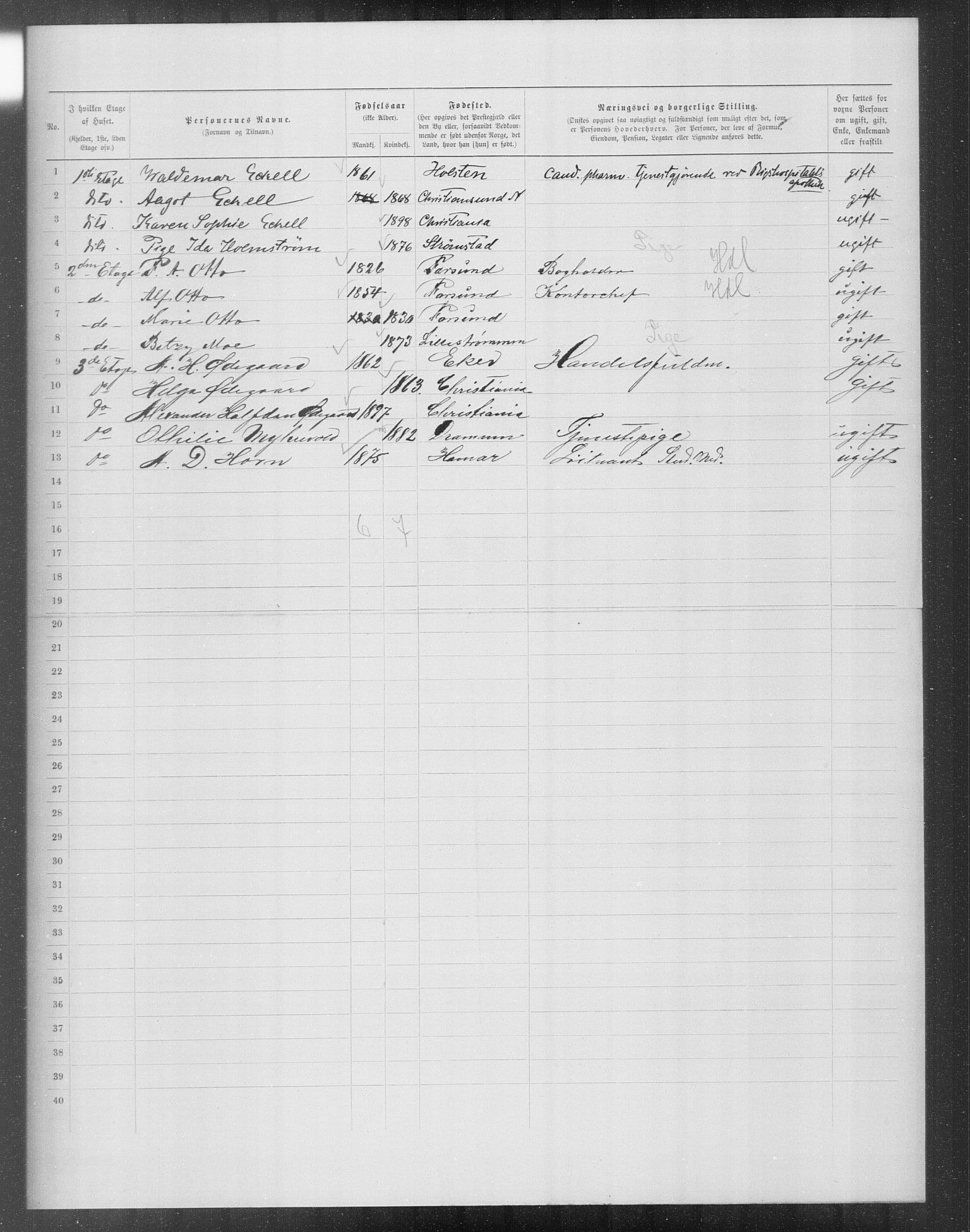 OBA, Municipal Census 1899 for Kristiania, 1899, p. 12195