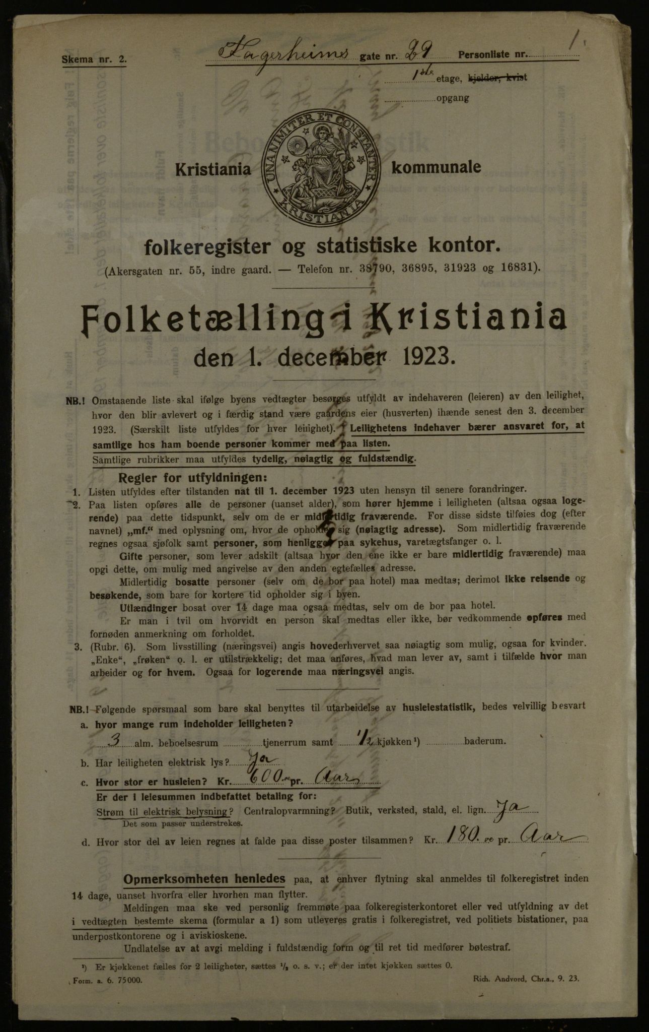 OBA, Municipal Census 1923 for Kristiania, 1923, p. 26153