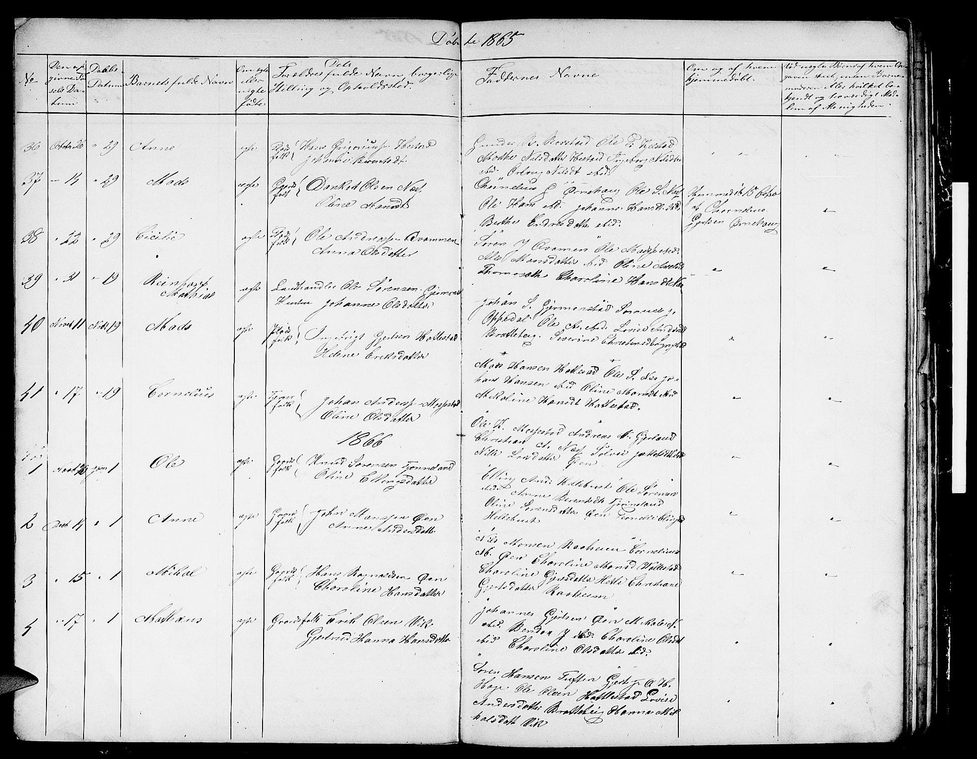 Gaular sokneprestembete, AV/SAB-A-80001/H/Hab: Parish register (copy) no. C 2, 1864-1877