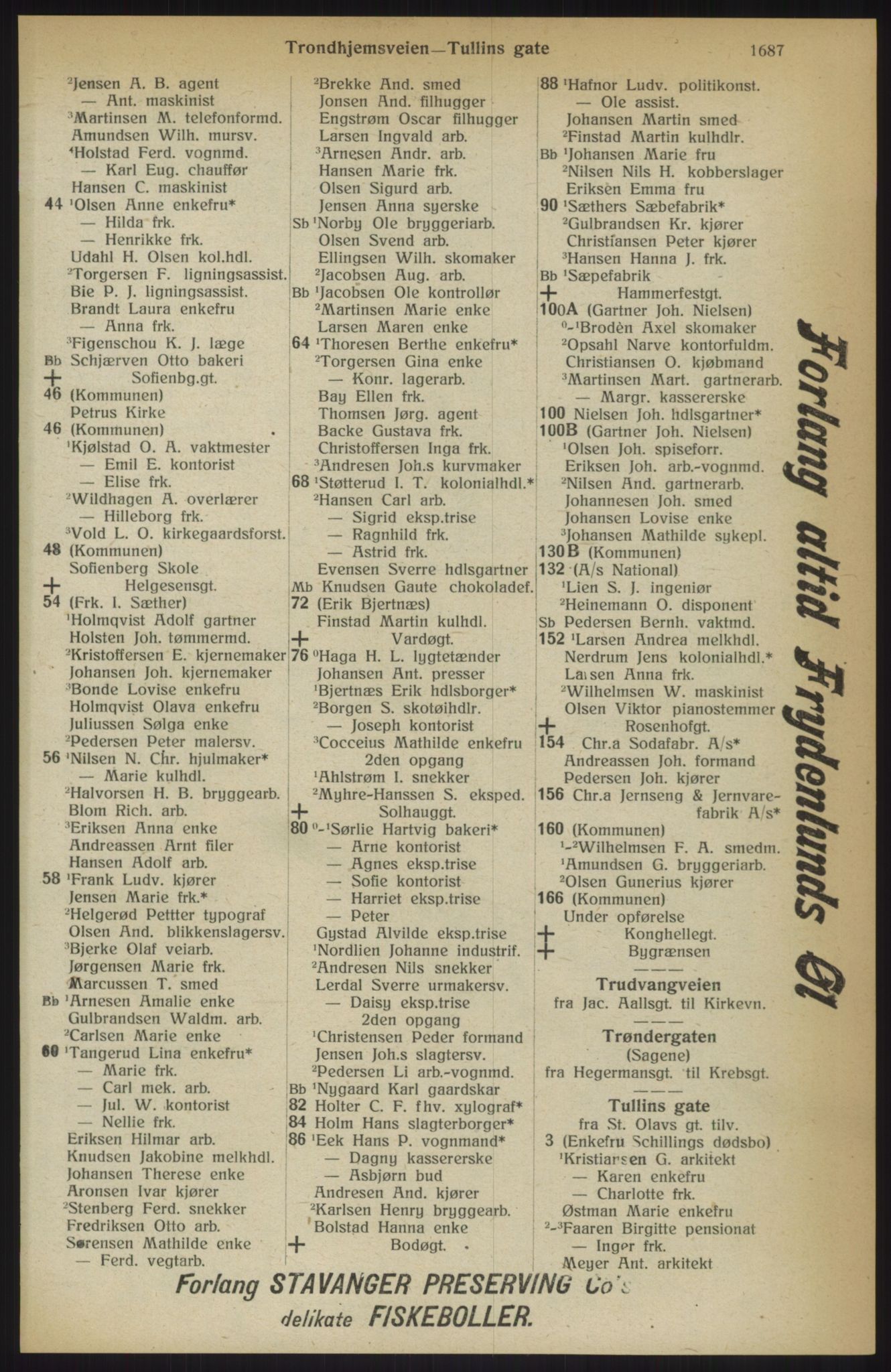 Kristiania/Oslo adressebok, PUBL/-, 1914, p. 1687