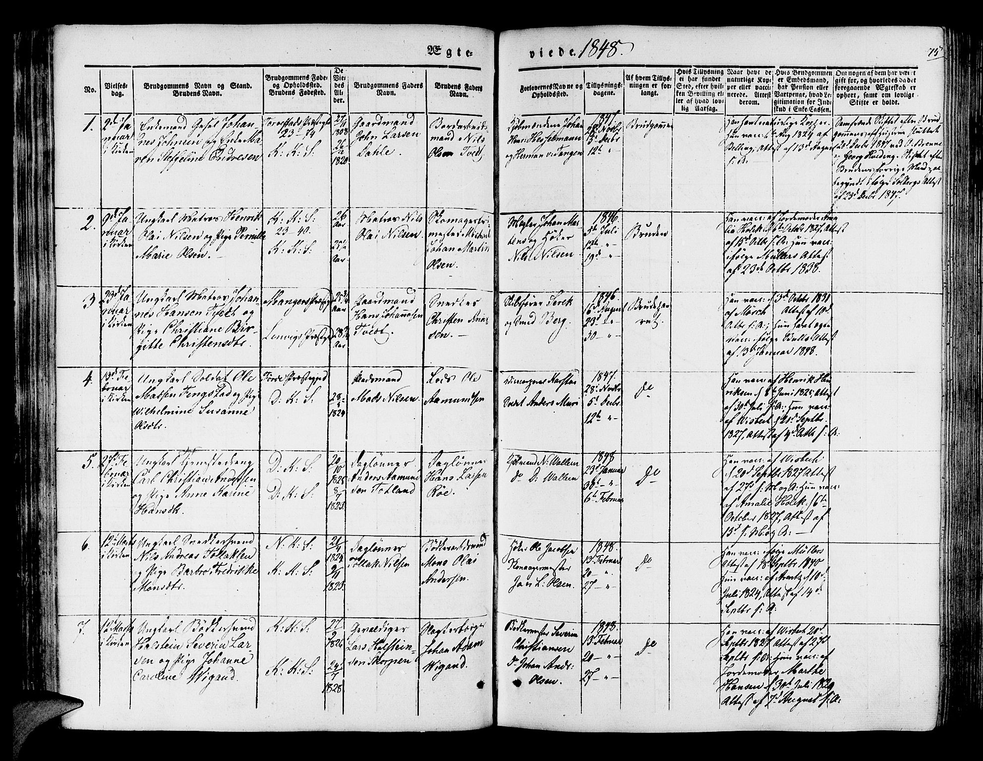 Korskirken sokneprestembete, SAB/A-76101/H/Hab: Parish register (copy) no. D 1, 1840-1867, p. 75