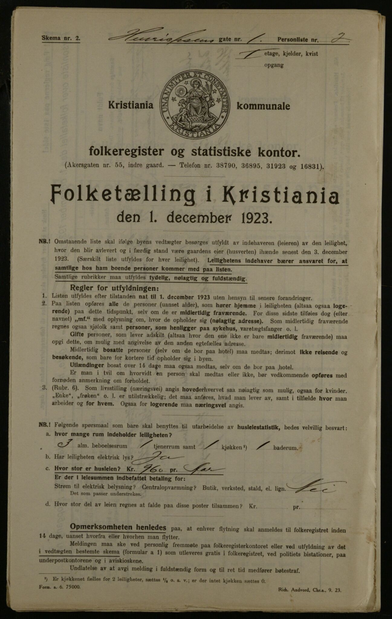 OBA, Municipal Census 1923 for Kristiania, 1923, p. 43236