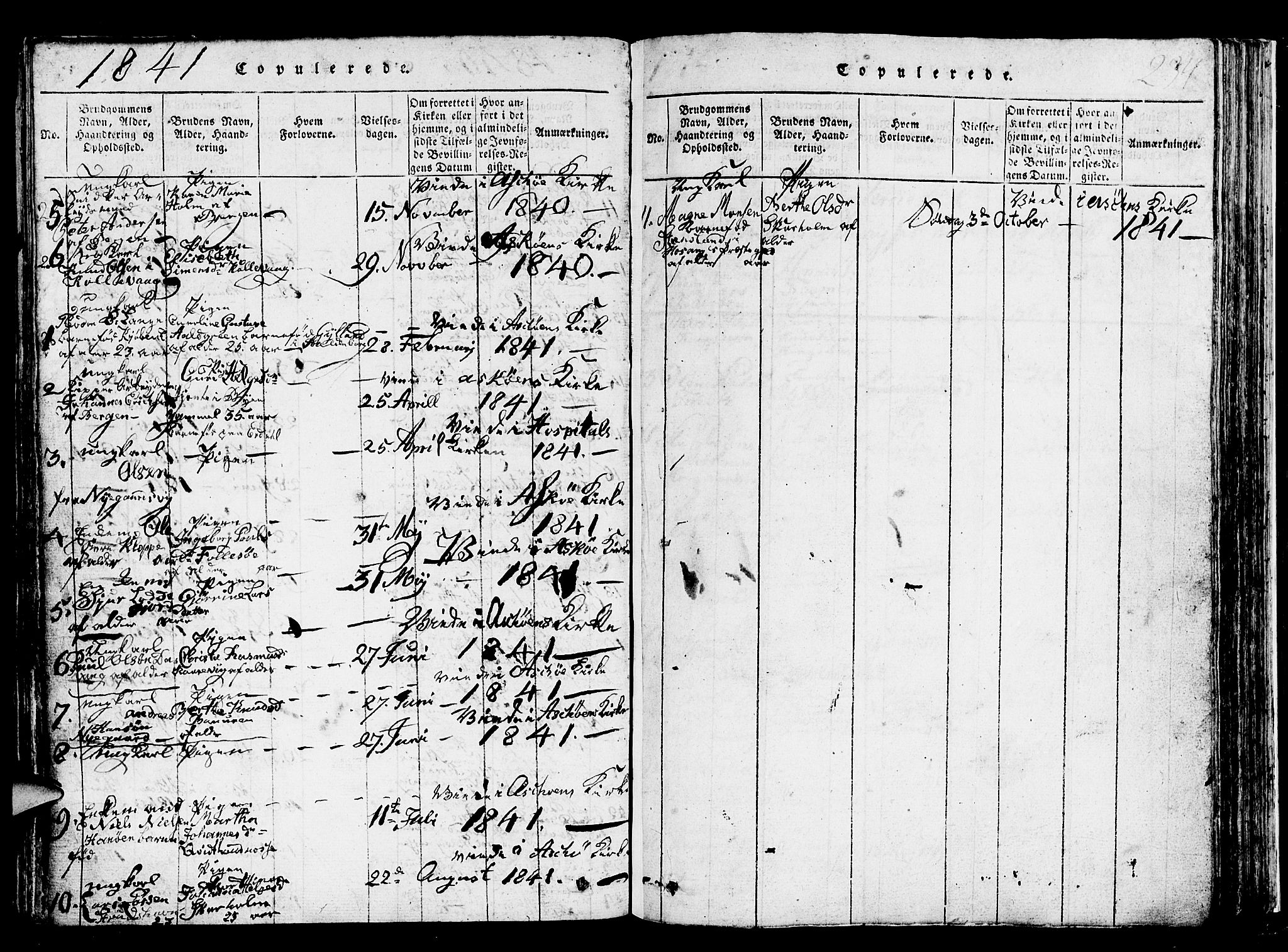 Askøy Sokneprestembete, SAB/A-74101/H/Ha/Hab/Haba/L0002: Parish register (copy) no. A 2, 1815-1846, p. 234