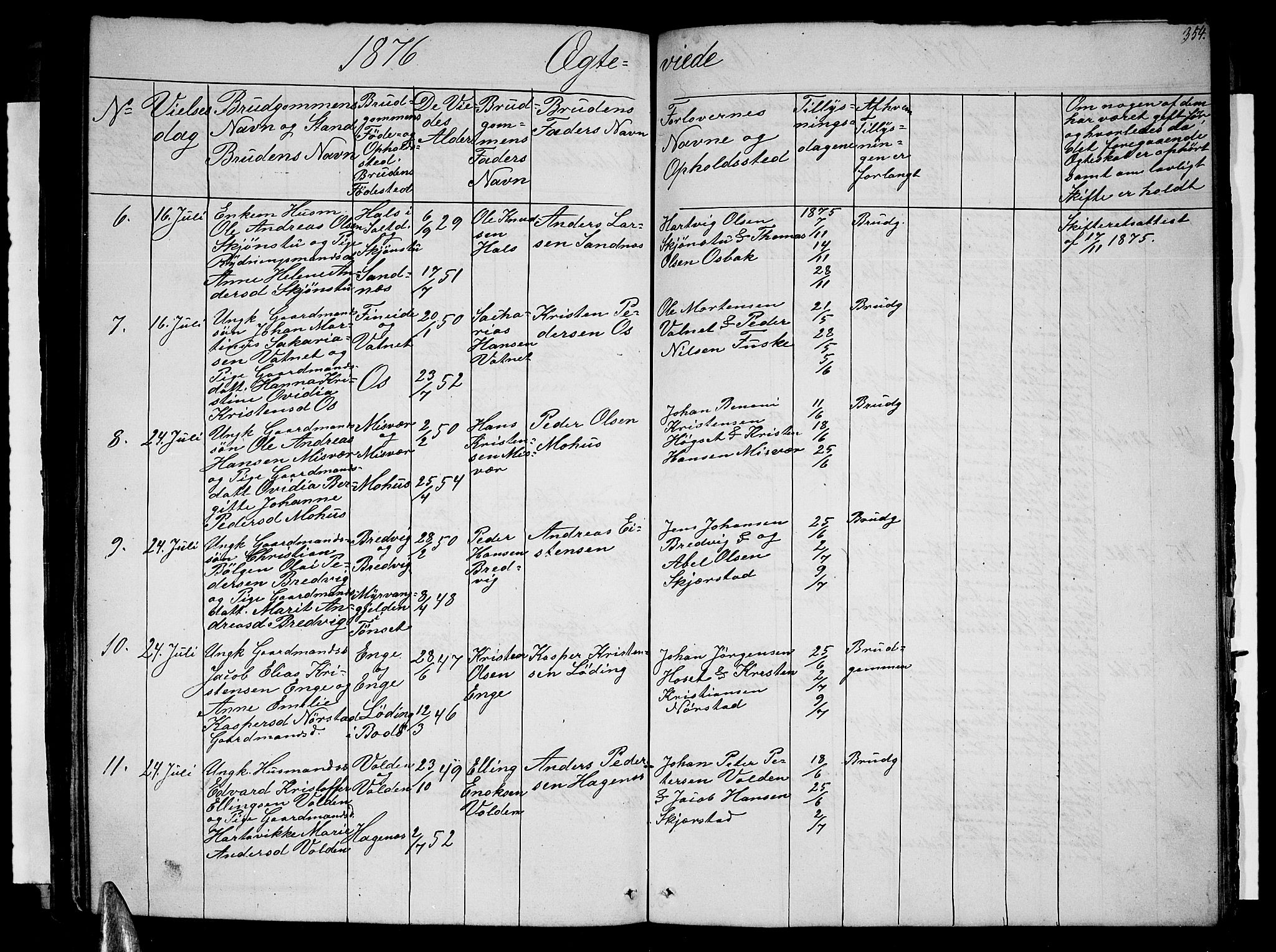 Ministerialprotokoller, klokkerbøker og fødselsregistre - Nordland, AV/SAT-A-1459/852/L0753: Parish register (copy) no. 852C04, 1856-1877, p. 354