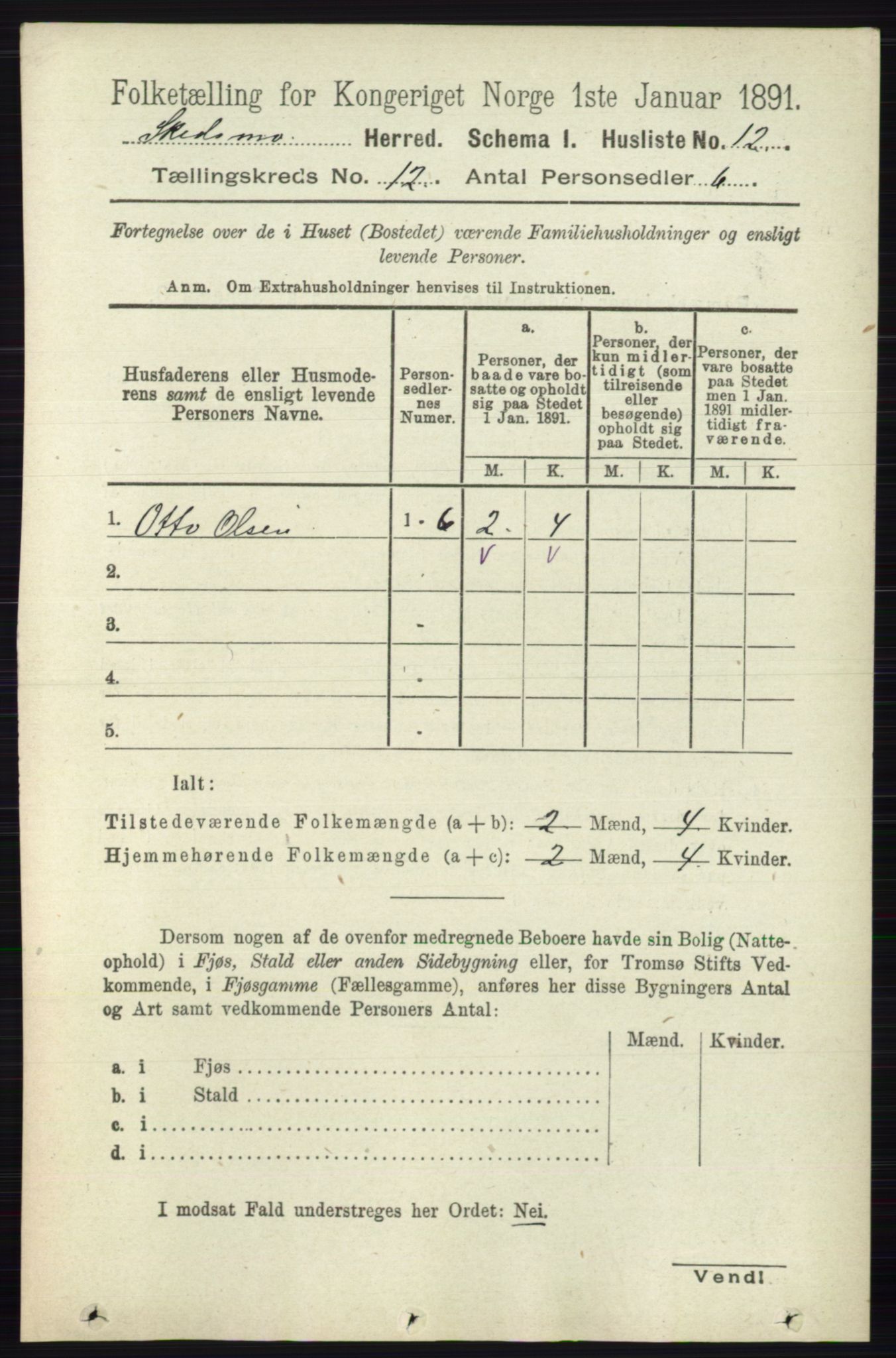 RA, 1891 census for 0231 Skedsmo, 1891, p. 6700