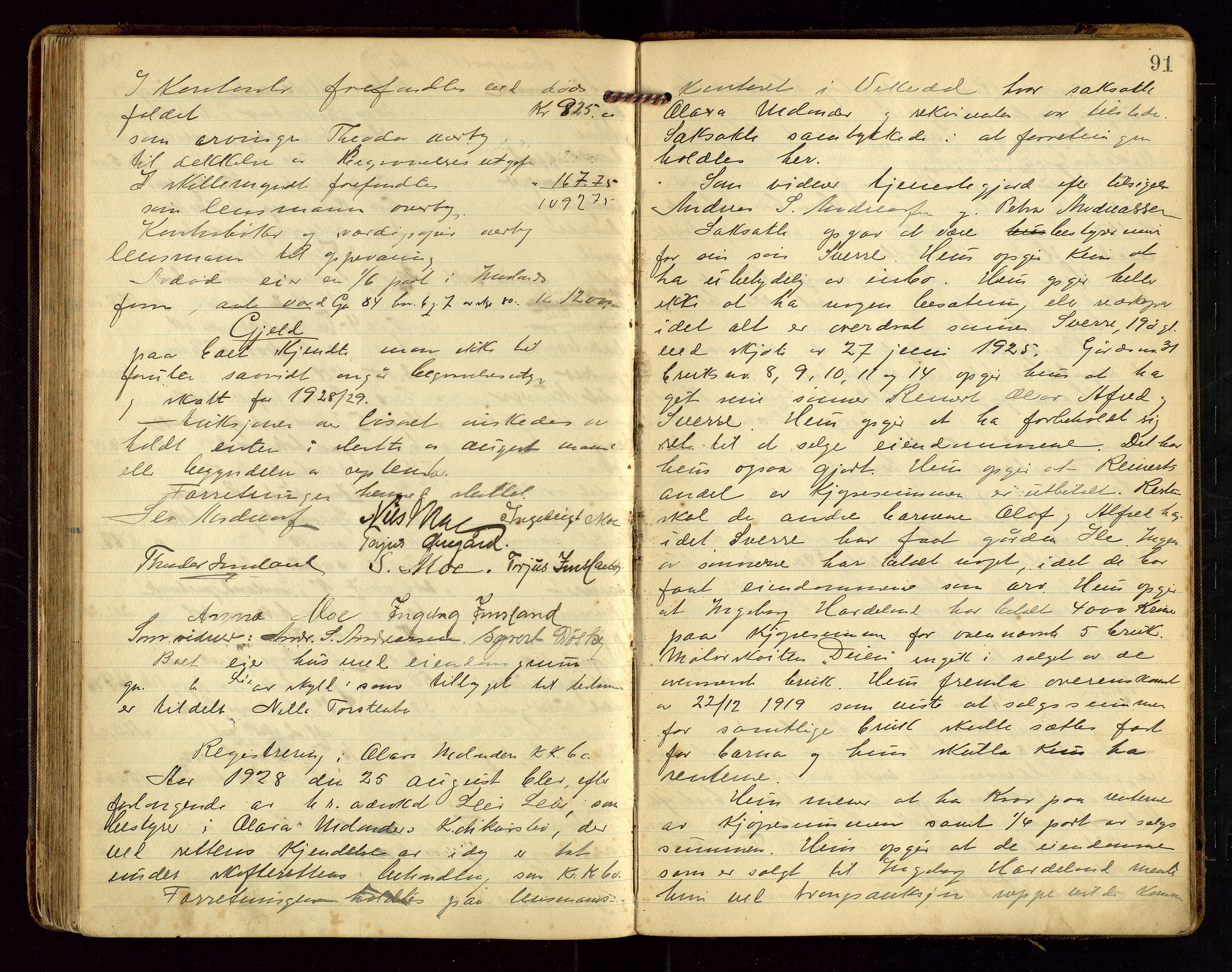Vikedal lensmannskontor, AV/SAST-A-100179/Gg/L0002: Dødsfallprotokoll, 1921-1932, p. 91
