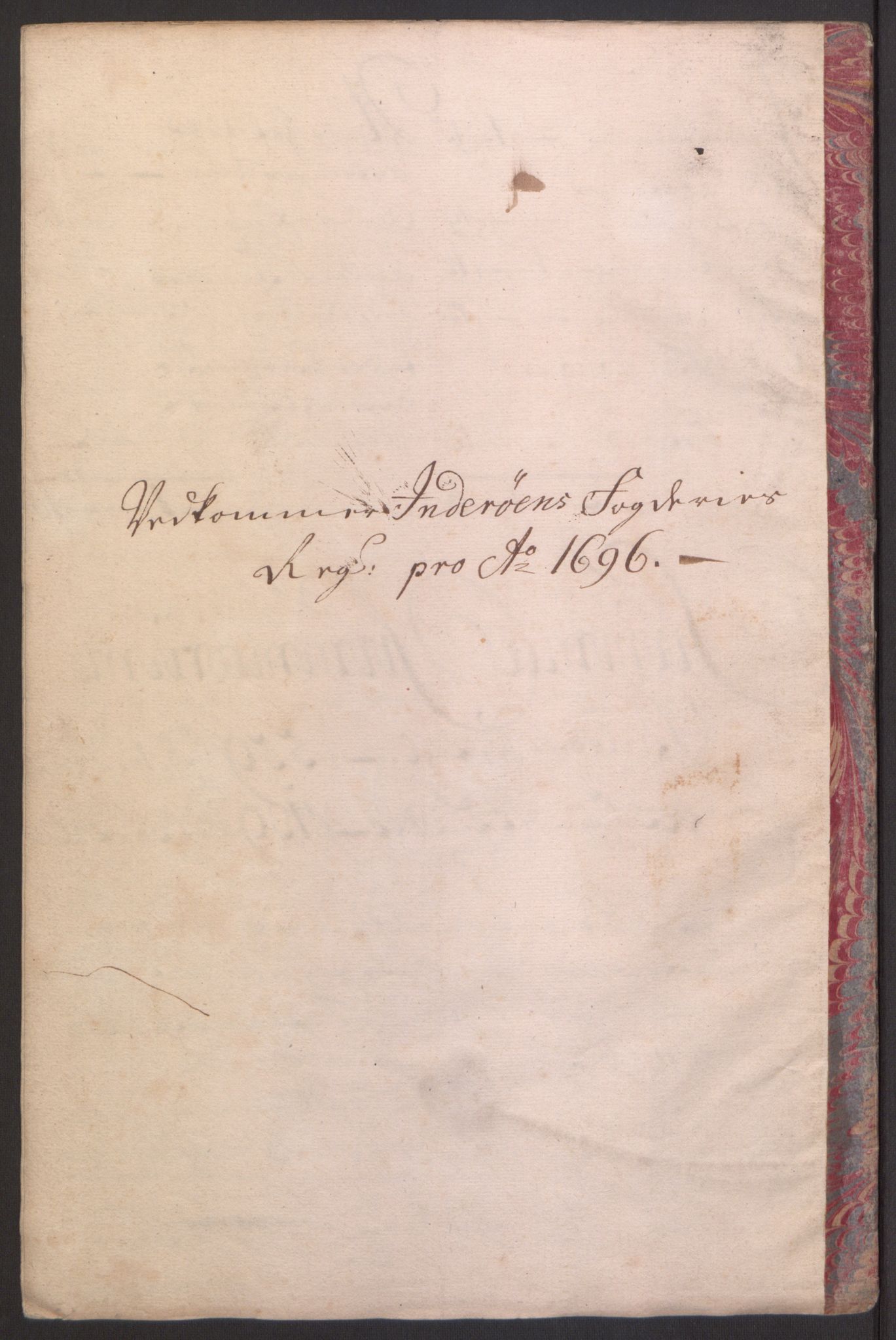 Rentekammeret inntil 1814, Reviderte regnskaper, Fogderegnskap, AV/RA-EA-4092/R63/L4309: Fogderegnskap Inderøy, 1695-1697, p. 253