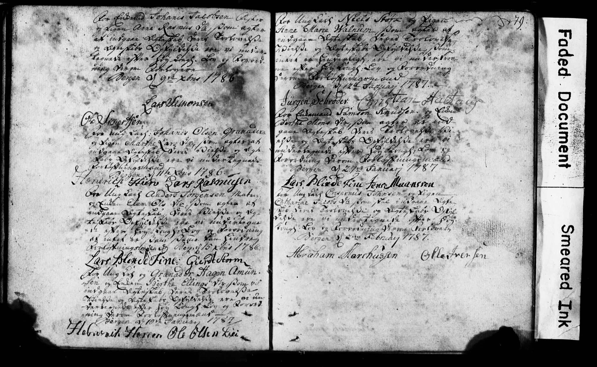Korskirken sokneprestembete, SAB/A-76101: Best man's statements no. II.5.1, 1776-1816, p. 79