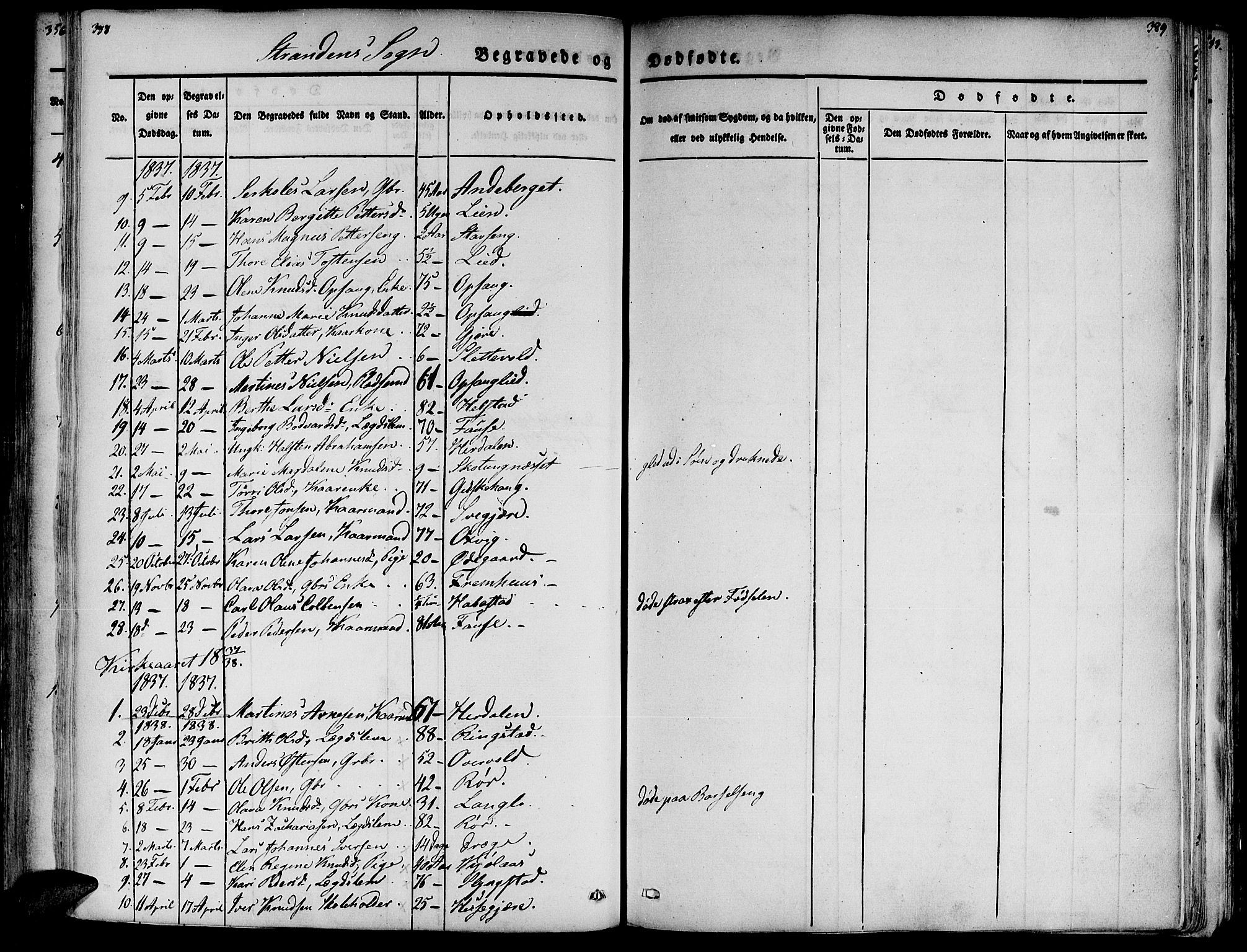 Ministerialprotokoller, klokkerbøker og fødselsregistre - Møre og Romsdal, AV/SAT-A-1454/520/L0274: Parish register (official) no. 520A04, 1827-1864, p. 388-389