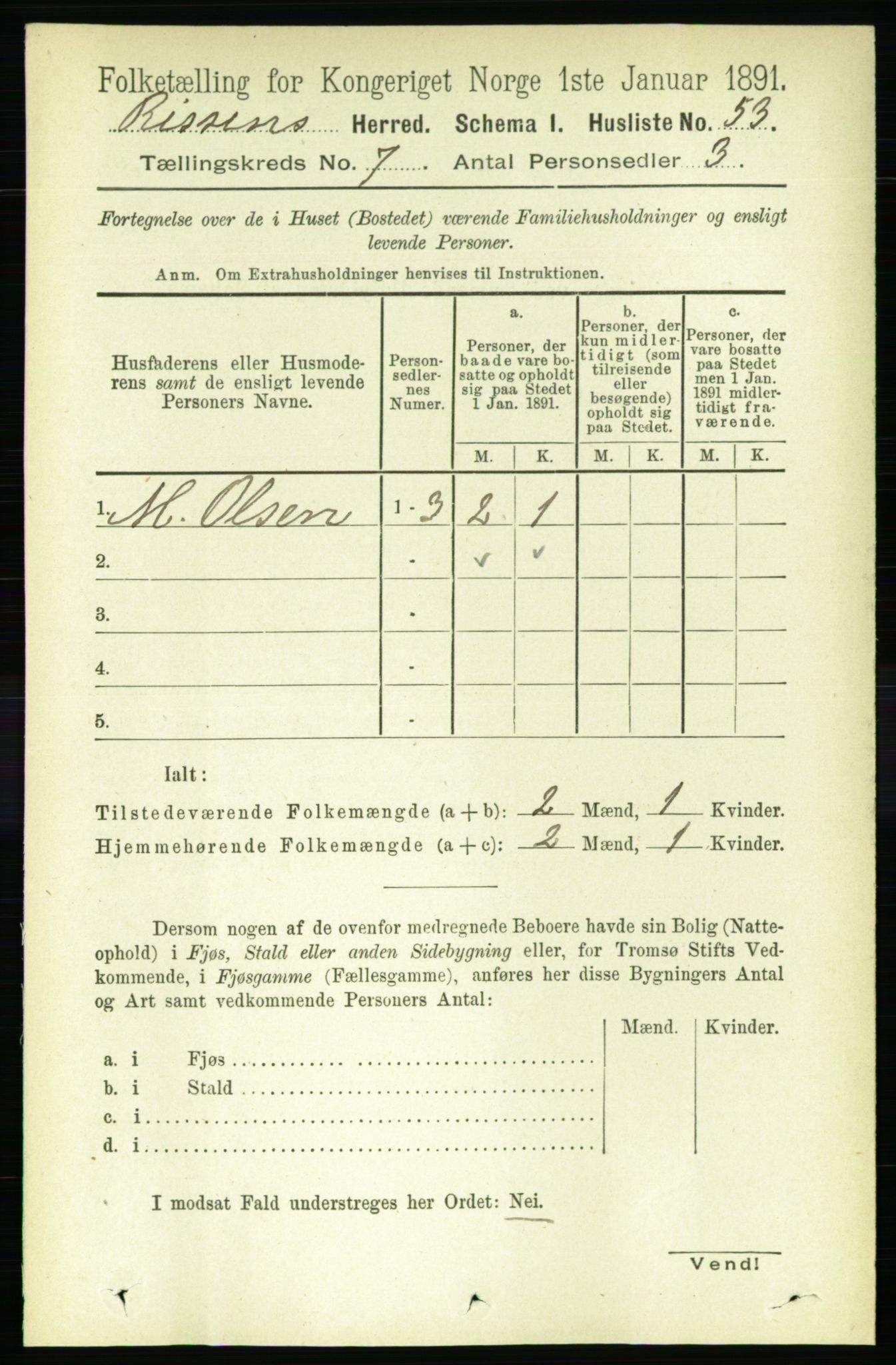 RA, 1891 census for 1624 Rissa, 1891, p. 3949