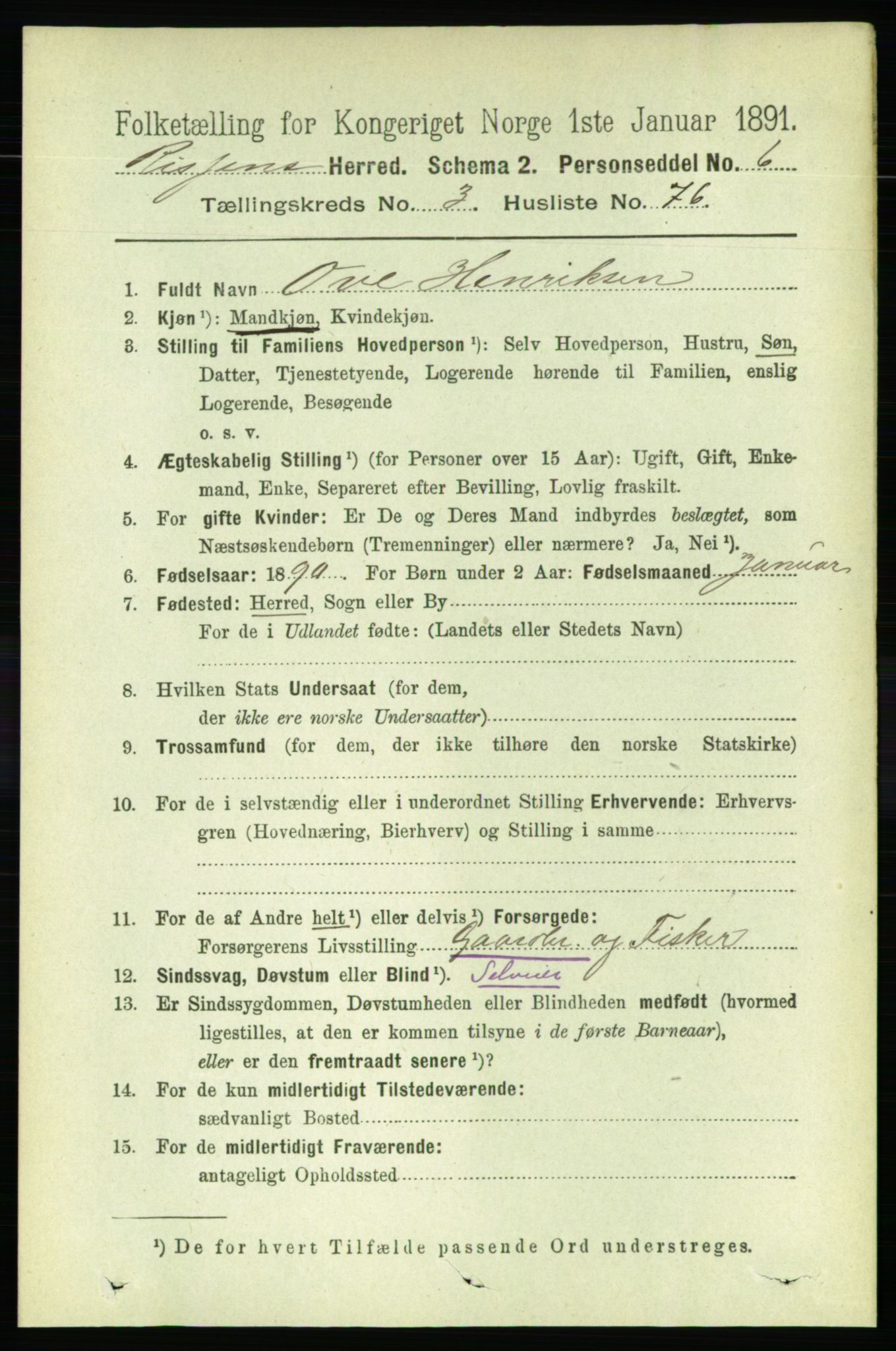 RA, 1891 census for 1624 Rissa, 1891, p. 2060