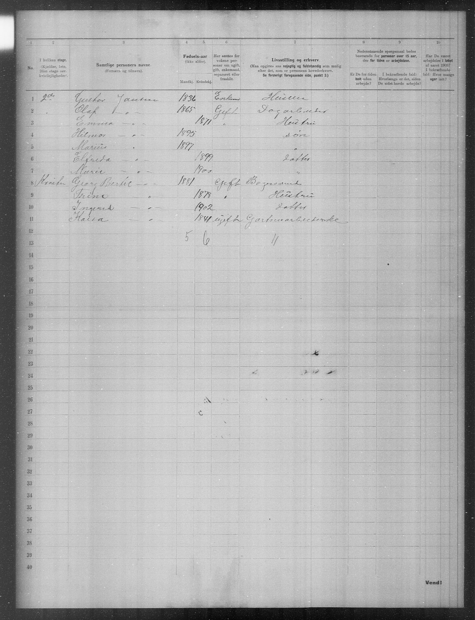 OBA, Municipal Census 1903 for Kristiania, 1903, p. 16307