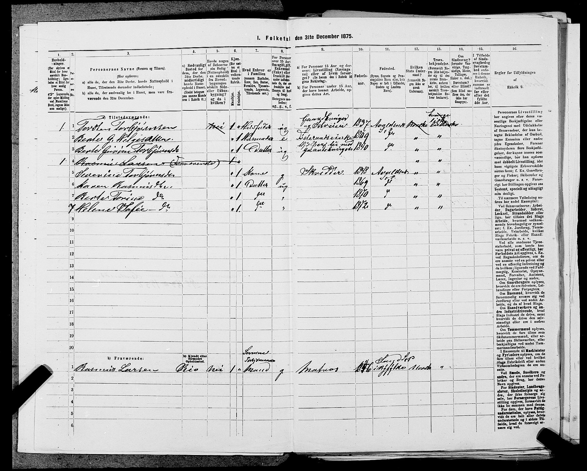 SAST, 1875 census for 1147L Avaldsnes/Avaldsnes og Kopervik, 1875, p. 668