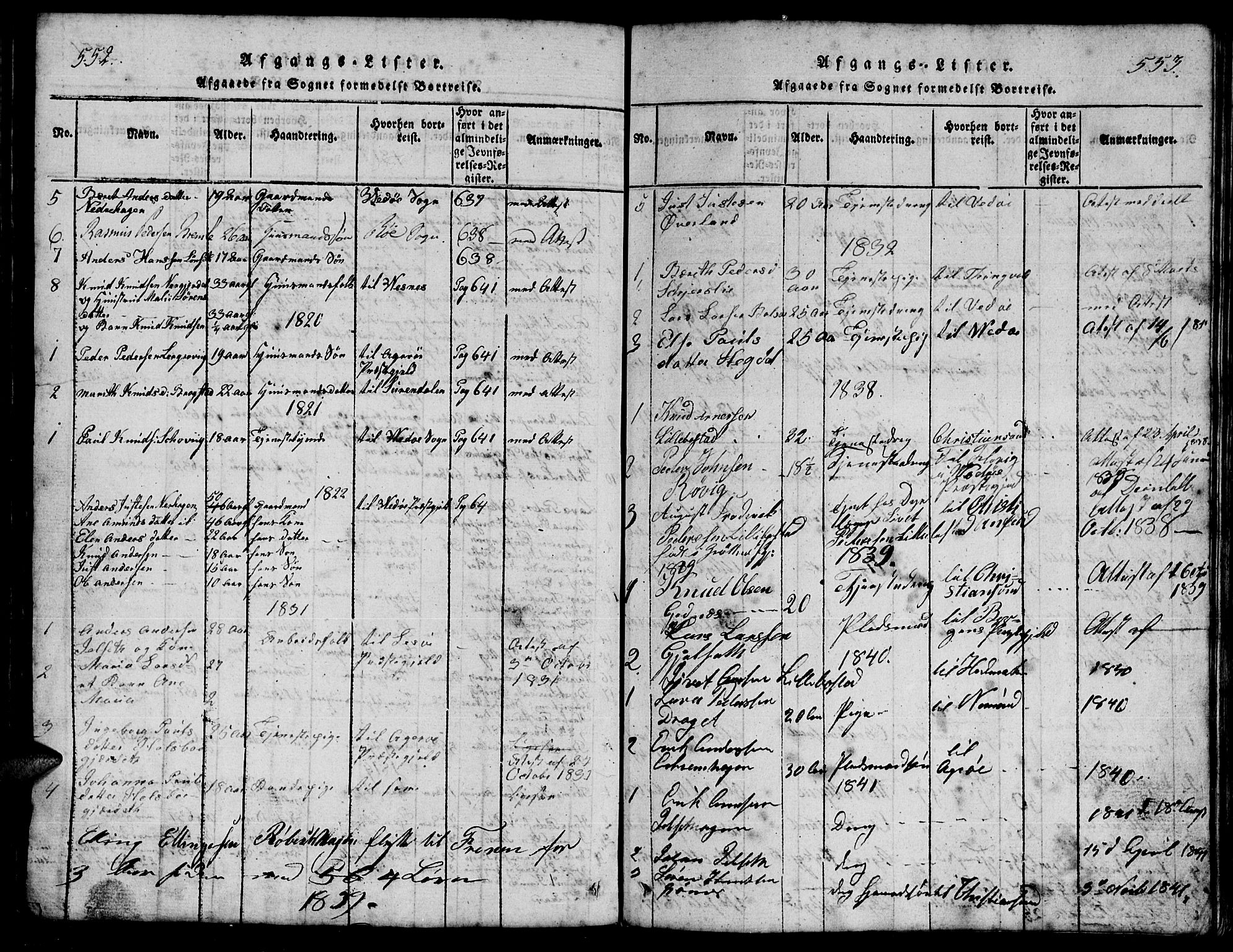 Ministerialprotokoller, klokkerbøker og fødselsregistre - Møre og Romsdal, SAT/A-1454/555/L0665: Parish register (copy) no. 555C01, 1818-1868, p. 552-553
