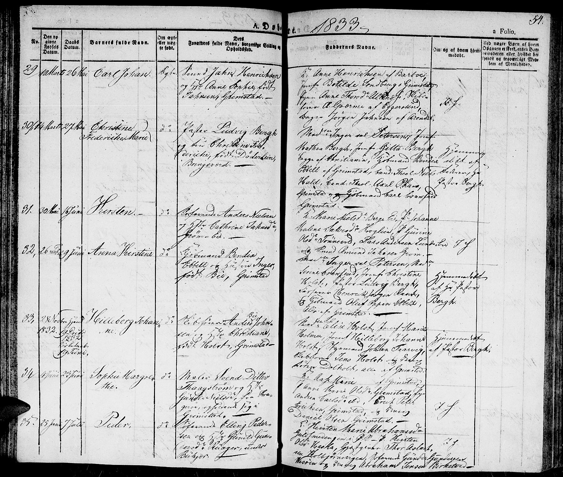 Fjære sokneprestkontor, SAK/1111-0011/F/Fa/L0002: Parish register (official) no. A 2, 1827-1839, p. 54