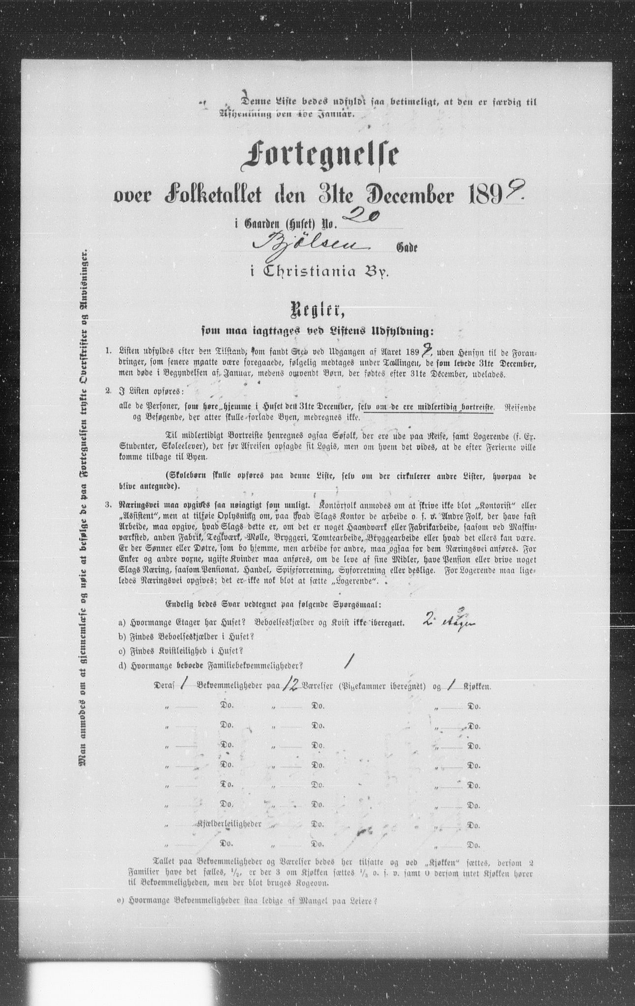 OBA, Municipal Census 1899 for Kristiania, 1899, p. 871