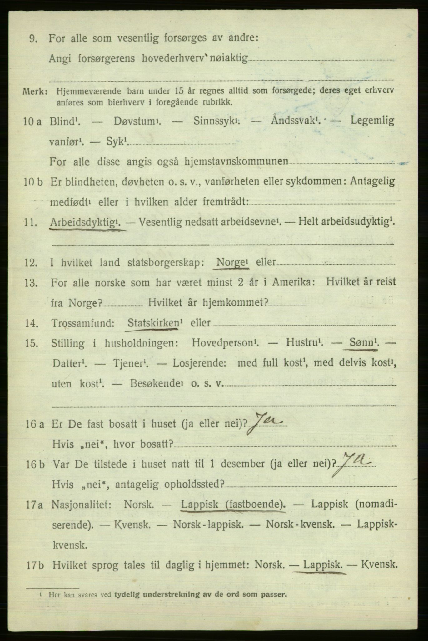 SATØ, 1920 census for Nesseby, 1920, p. 1379