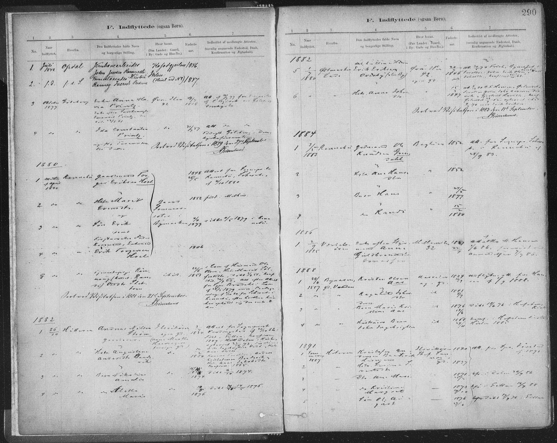 Ministerialprotokoller, klokkerbøker og fødselsregistre - Sør-Trøndelag, SAT/A-1456/603/L0163: Parish register (official) no. 603A02, 1879-1895, p. 290