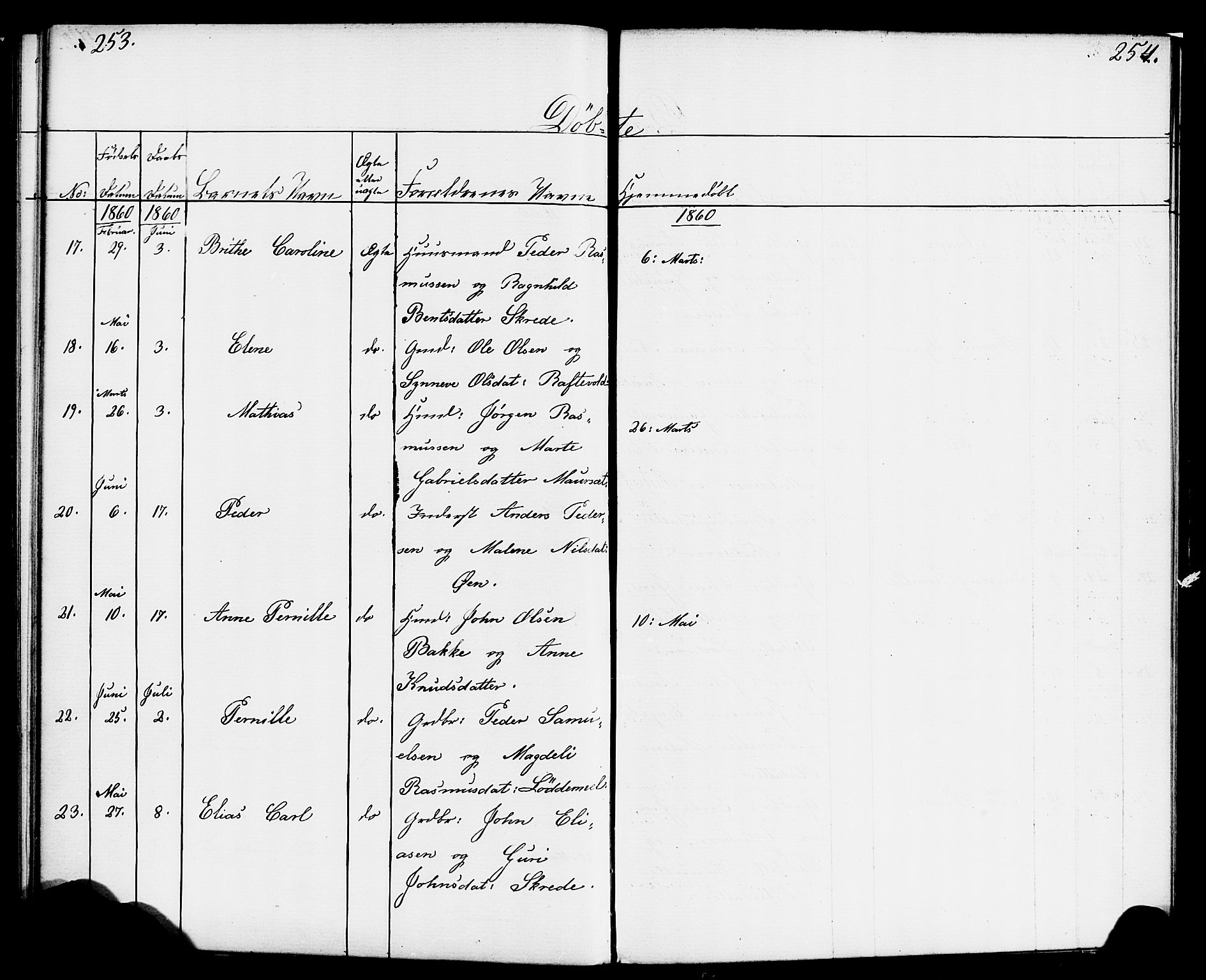 Hornindal sokneprestembete, AV/SAB-A-82401/H/Haa/Haaa/L0001: Parish register (official) no. A 1, 1837-1866, p. 254-255