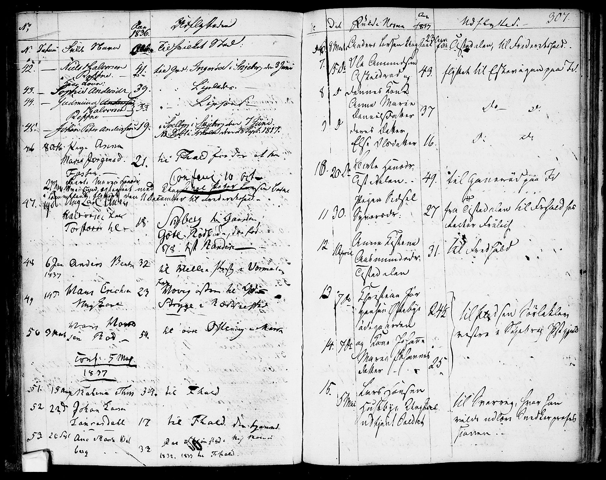 Berg prestekontor Kirkebøker, SAO/A-10902/F/Fa/L0003: Parish register (official) no. I 3, 1832-1842, p. 307